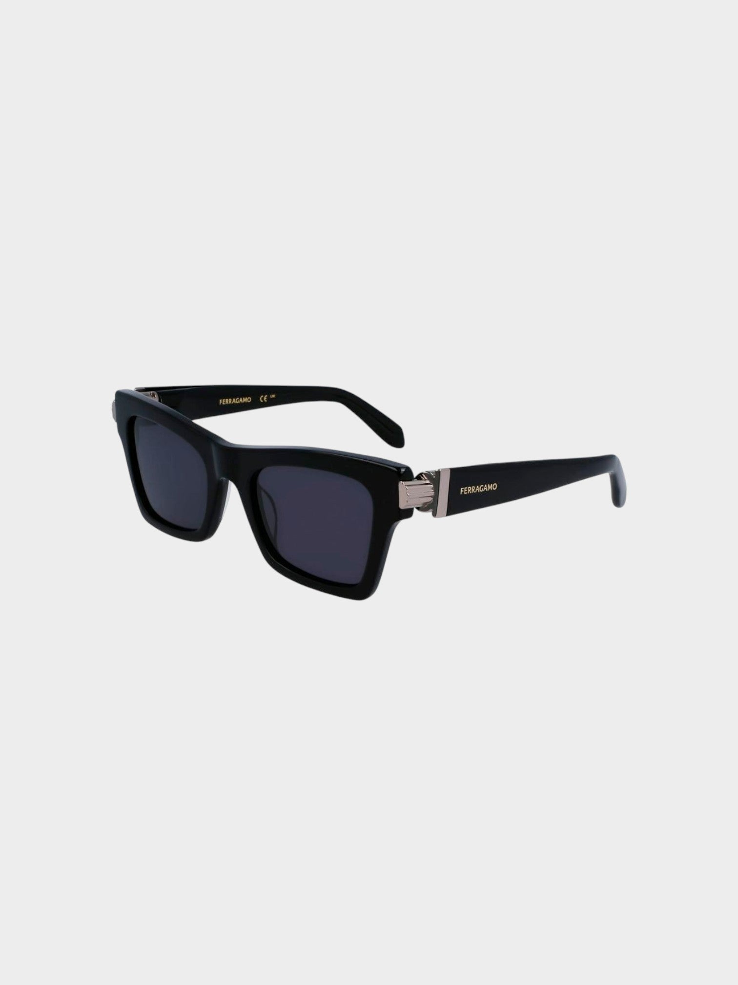 Ferragamo Black Acetate Sunglasses