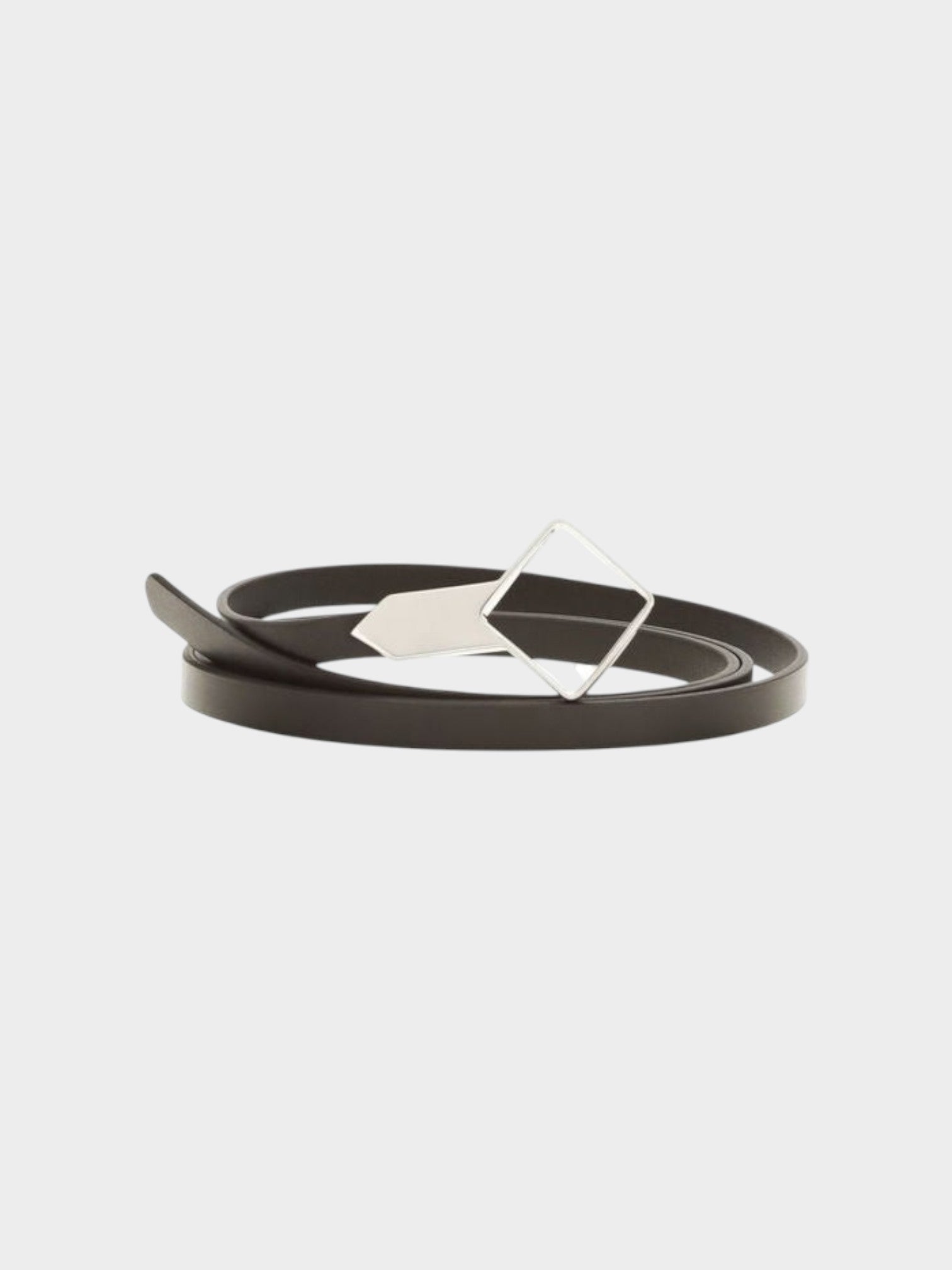The Row Brown Calf Leather Bos Taurus Thin Belt