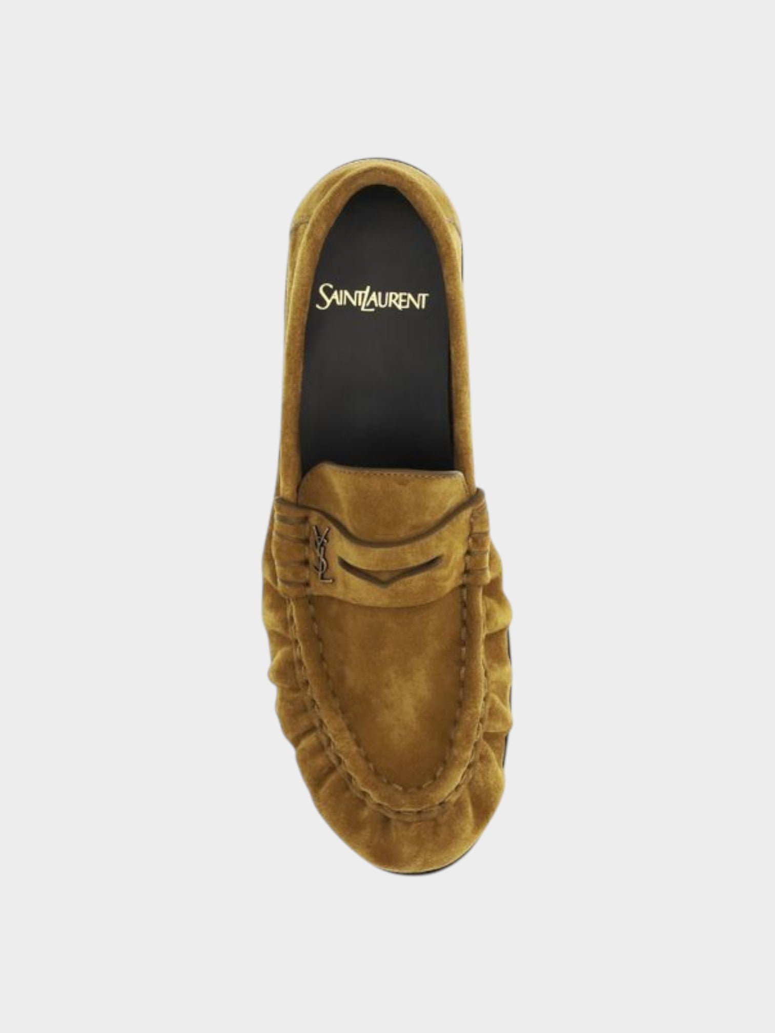 Saint Laurent Beige Calf Leather Bos Taurus Slip-On Loafers-thumbmail-4