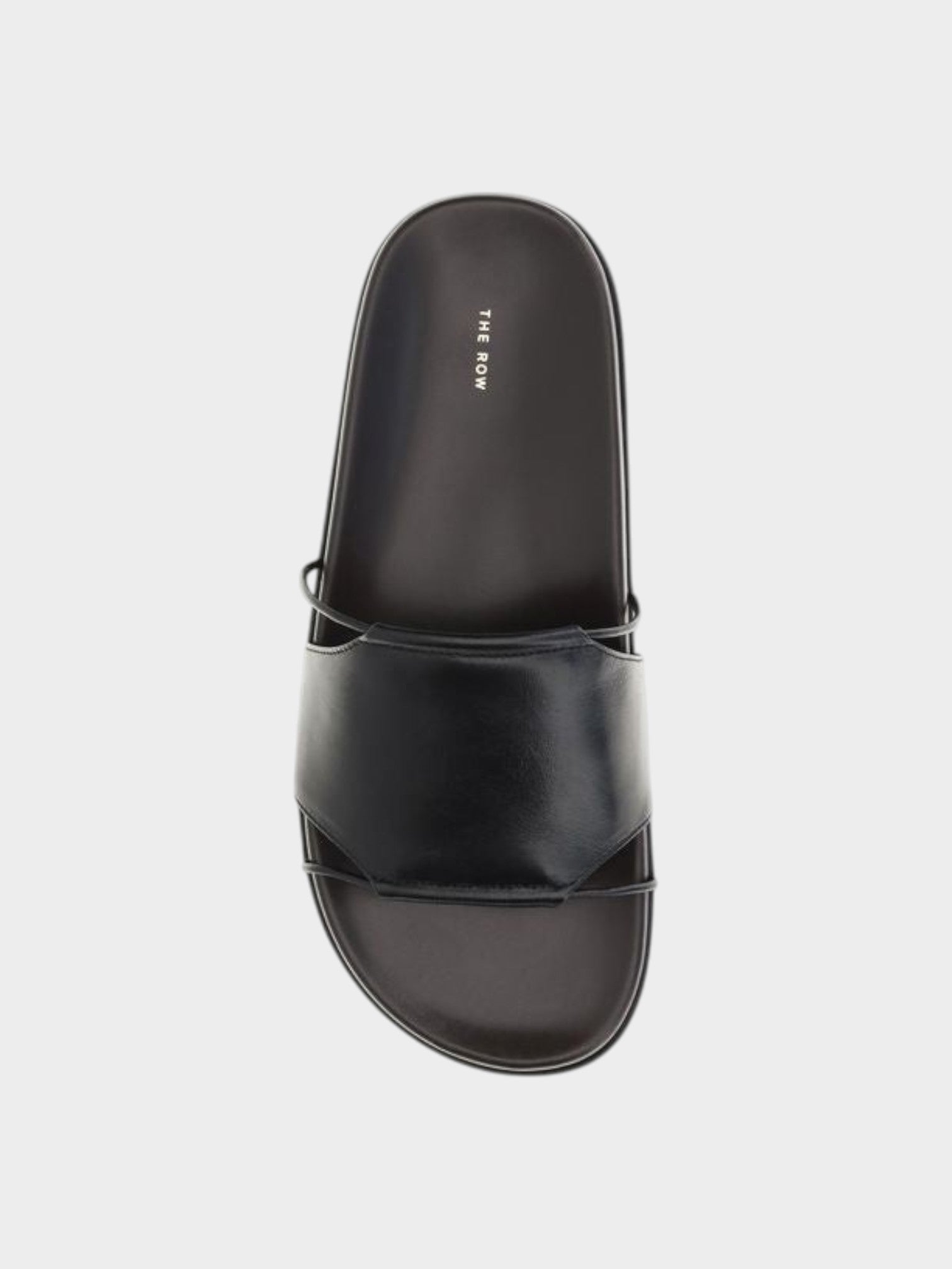 The Row Black Calf Leather Bos Taurus Flat Sandals-thumbmail-4