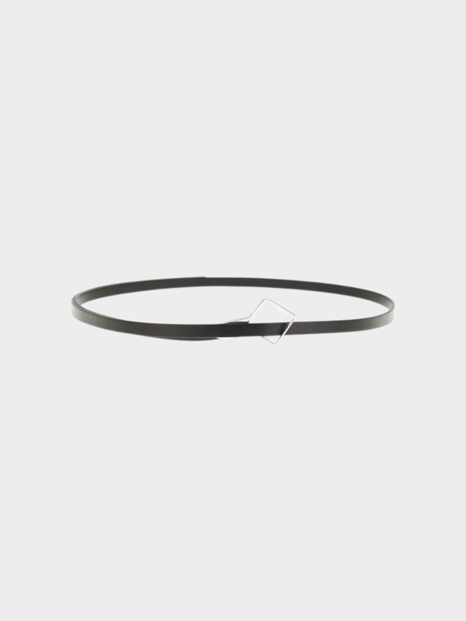 The Row Black Calf Leather Bos Taurus Thin Belt-thumbmail-2