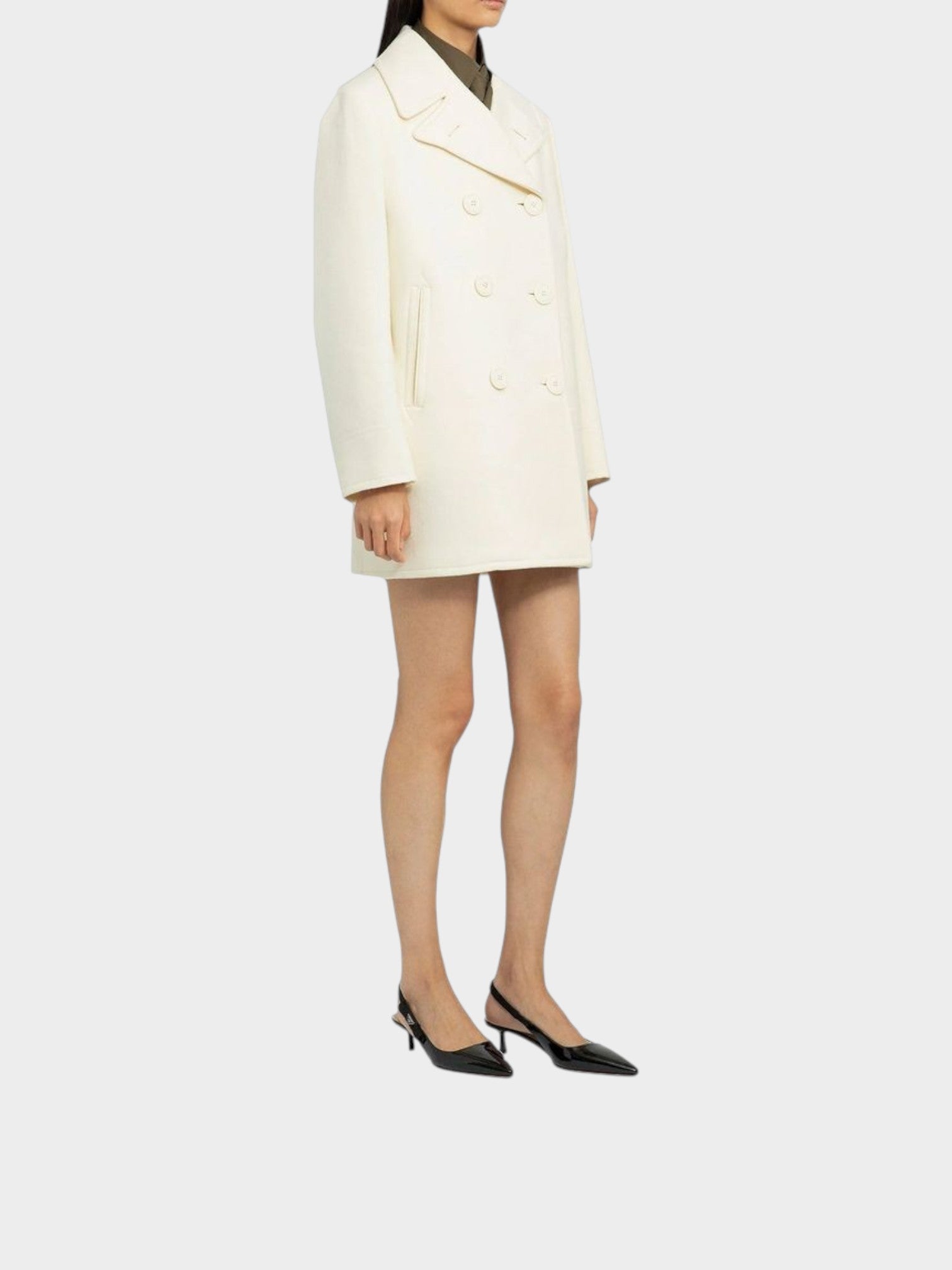 Prada White Wool Coat-thumbmail-2
