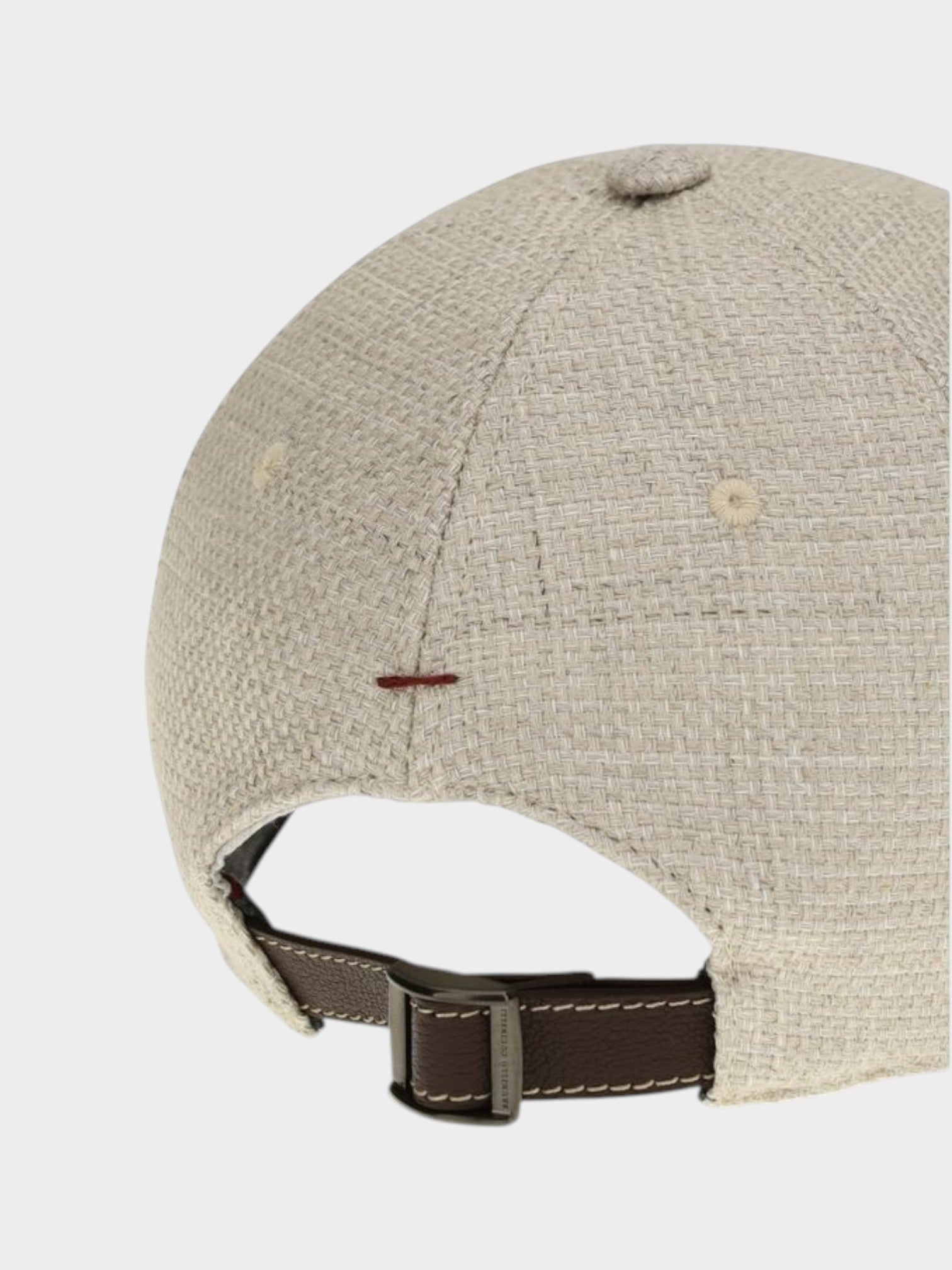 Brunello Cucinelli Beige Silk Cap (Baseball Hat)-thumbmail-3