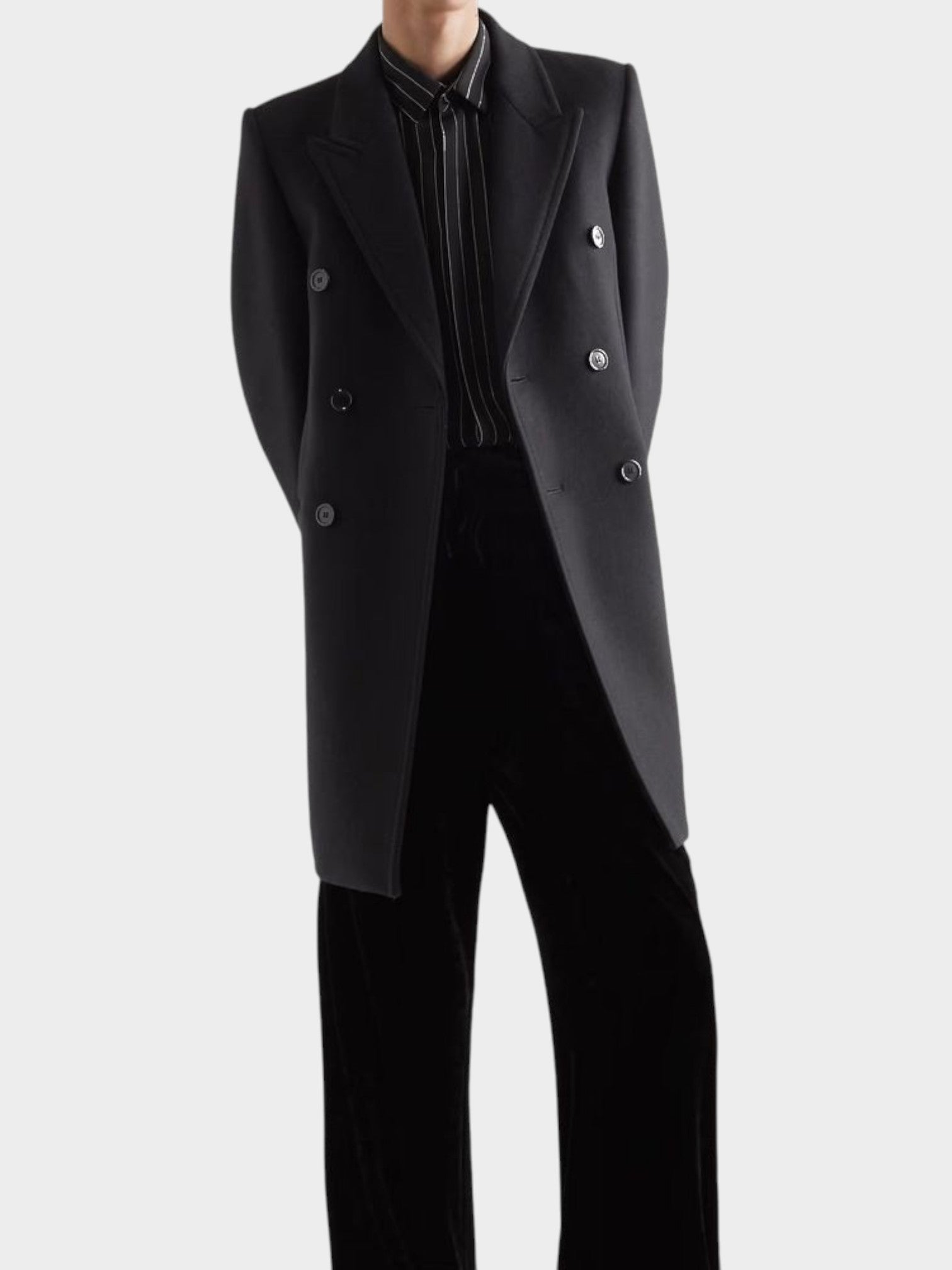 Saint Laurent Black Wool Coat-thumbmail-2