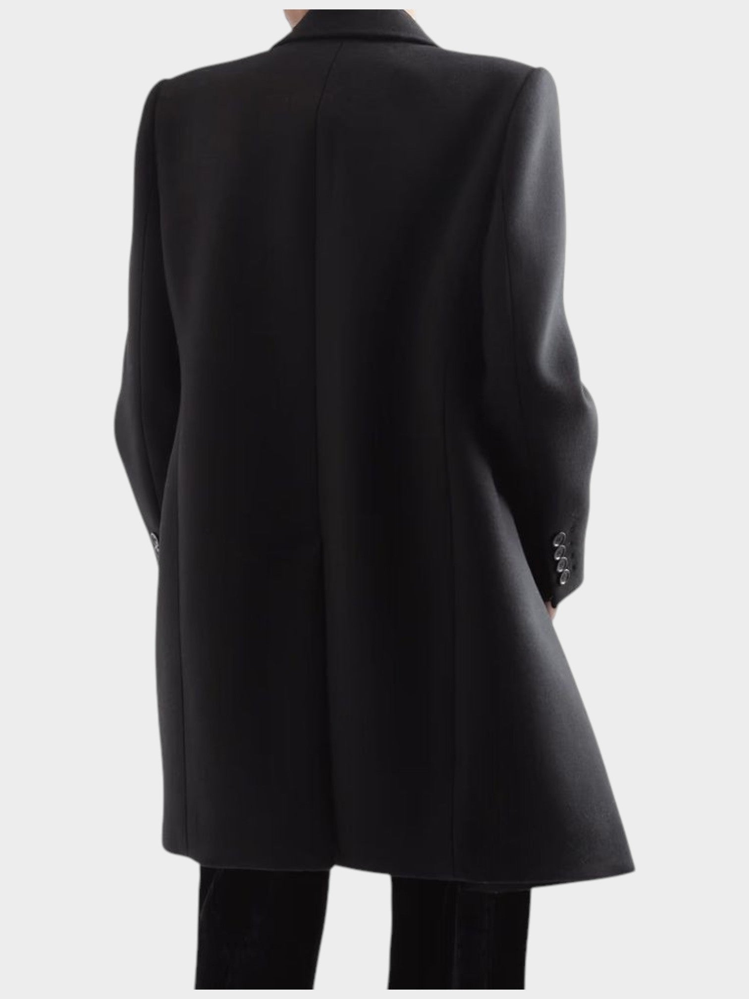 Saint Laurent Black Wool Coat-thumbmail-3