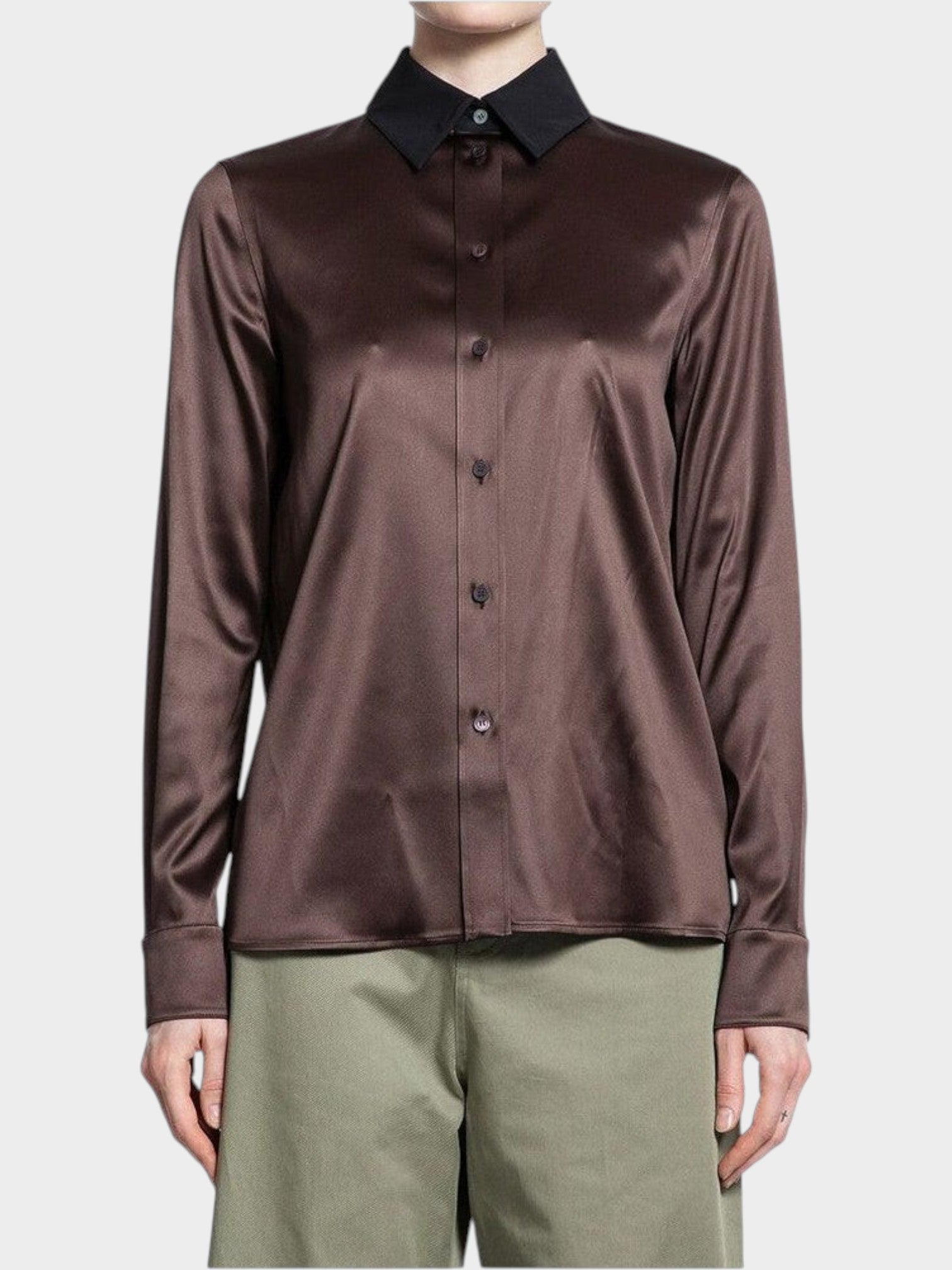 Loewe Brown Silk Dress Shirt-thumbmail-2