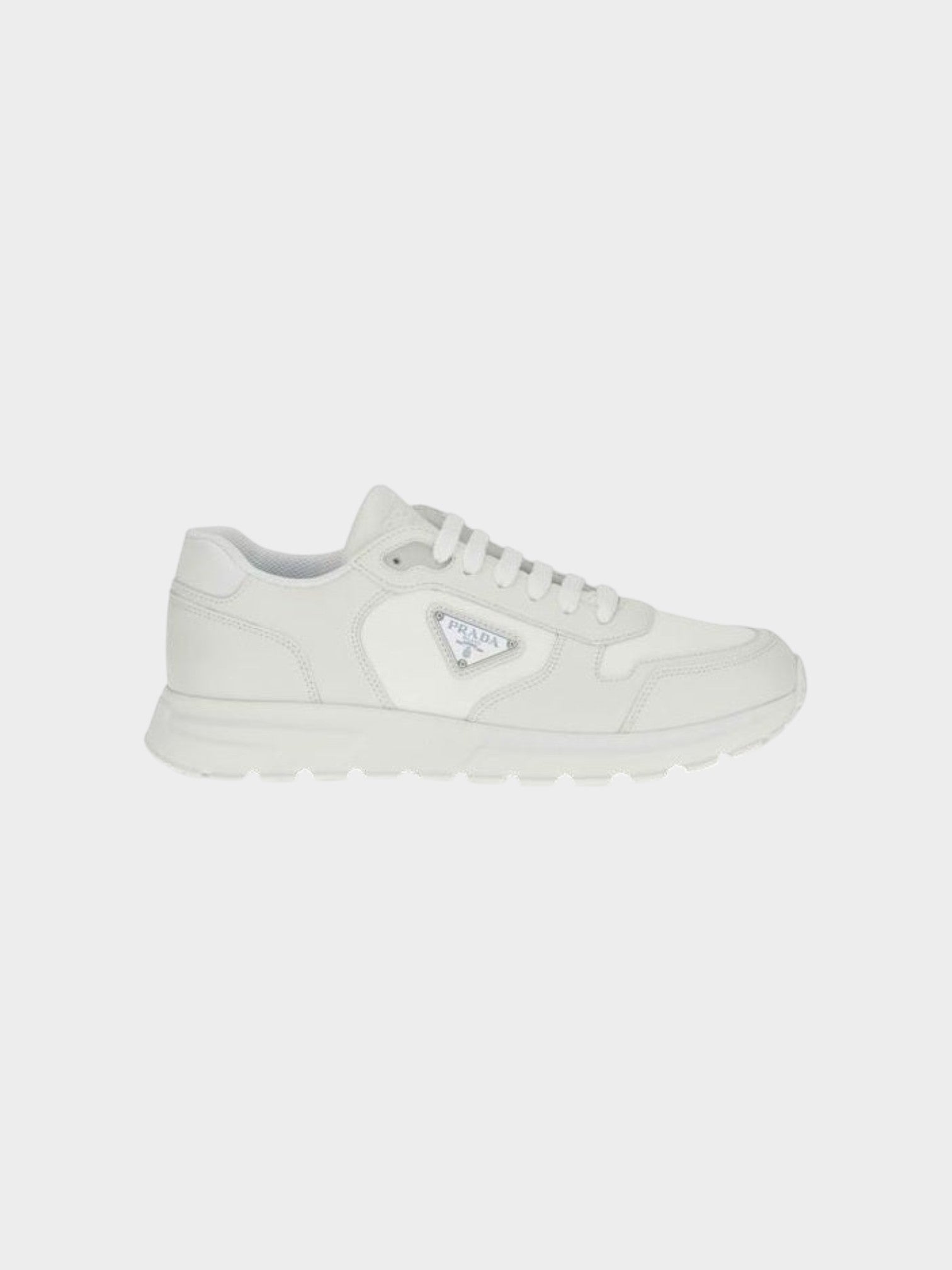 Prada White Recycled Polyamide Athletic Sneakers