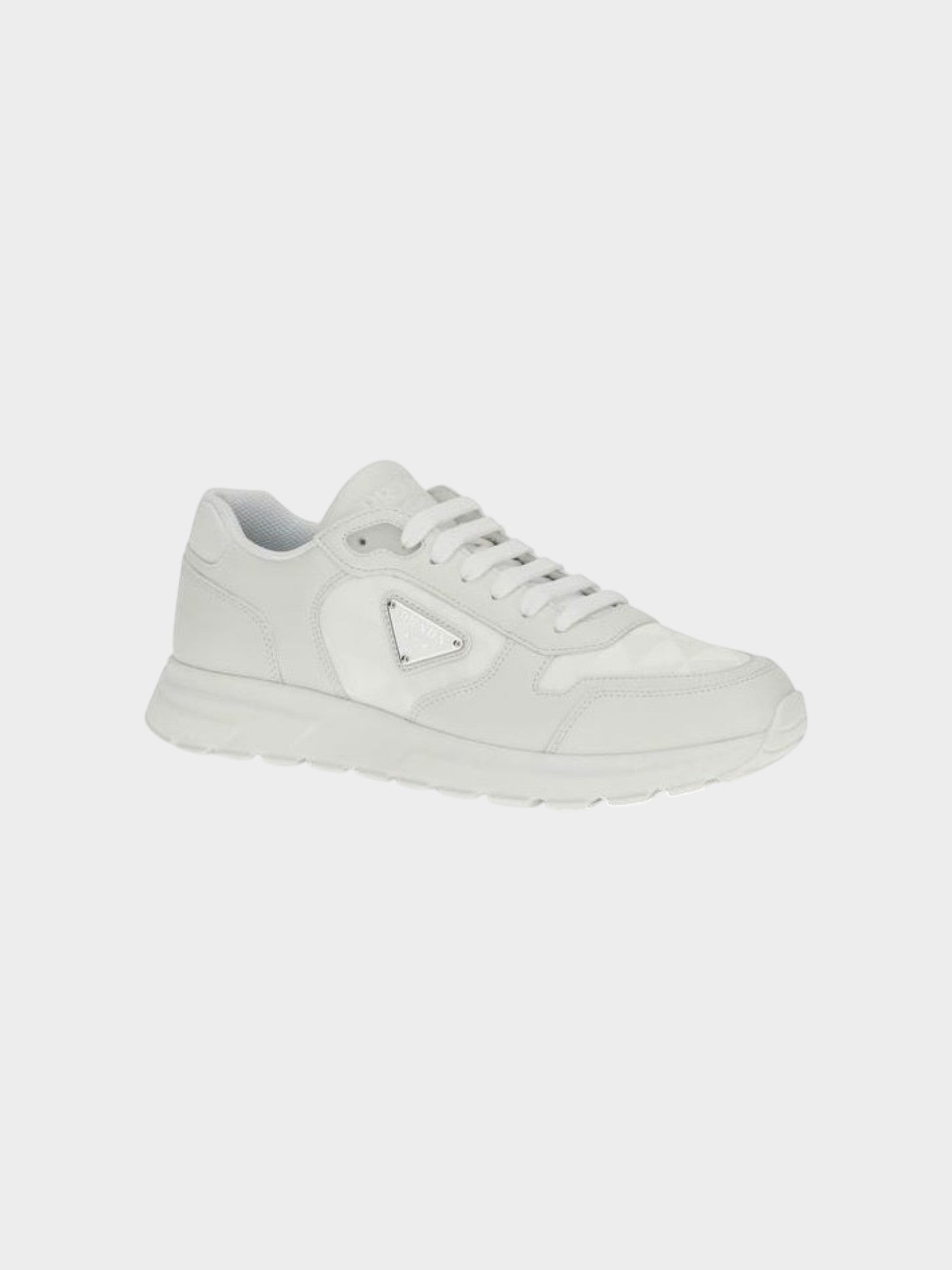 Prada White Recycled Polyamide Athletic Sneakers-thumbmail-2