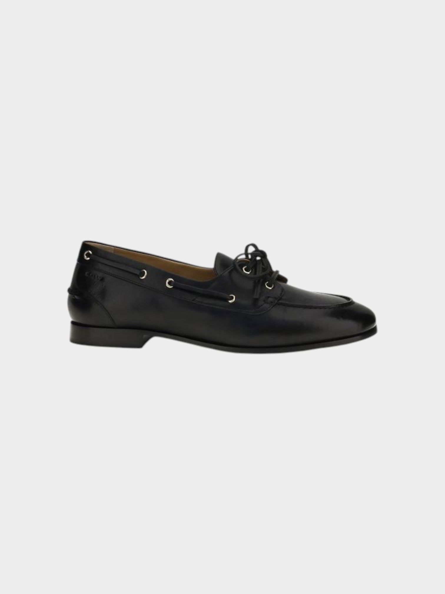 Bally Black Buffalo Leather Slip-On Loafers