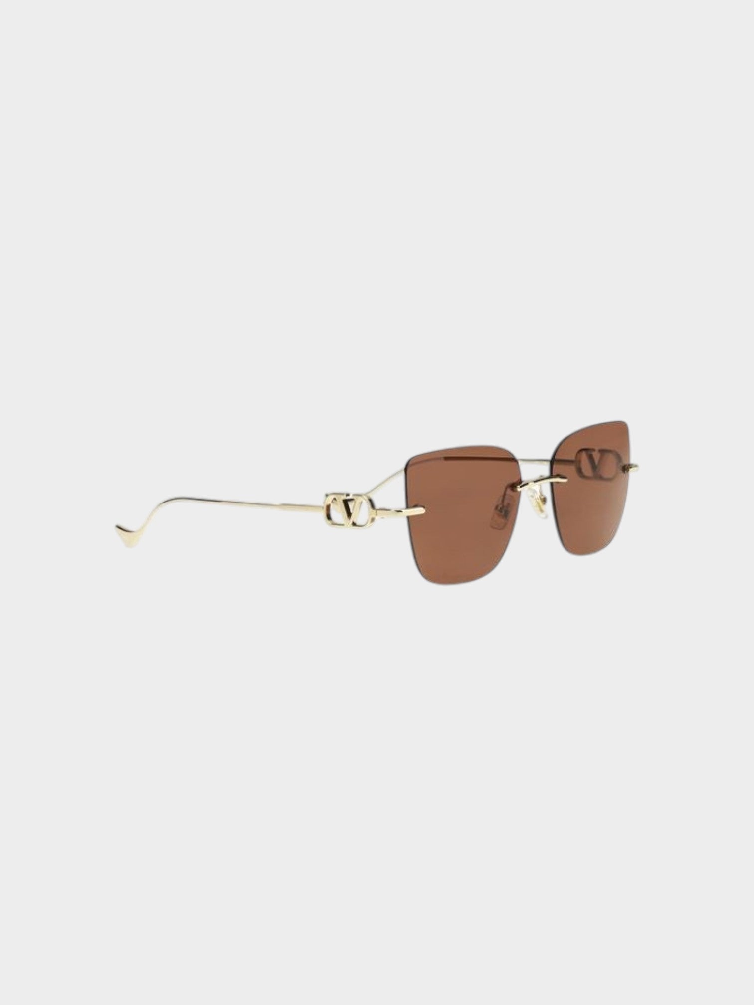 Valentino Garavani Brown Metal Sunglasses-thumbmail-2