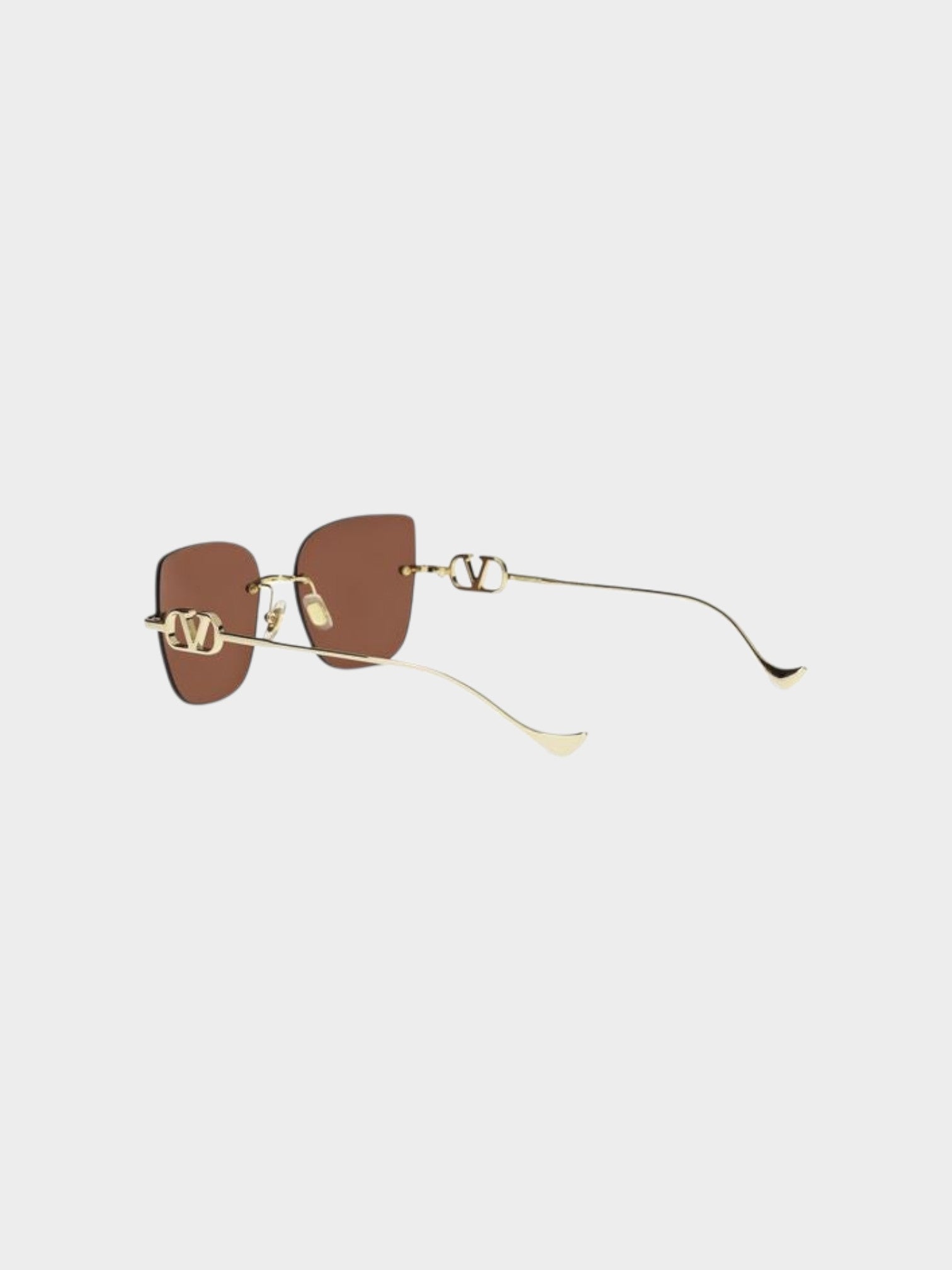 Valentino Garavani Brown Metal Sunglasses-thumbmail-3
