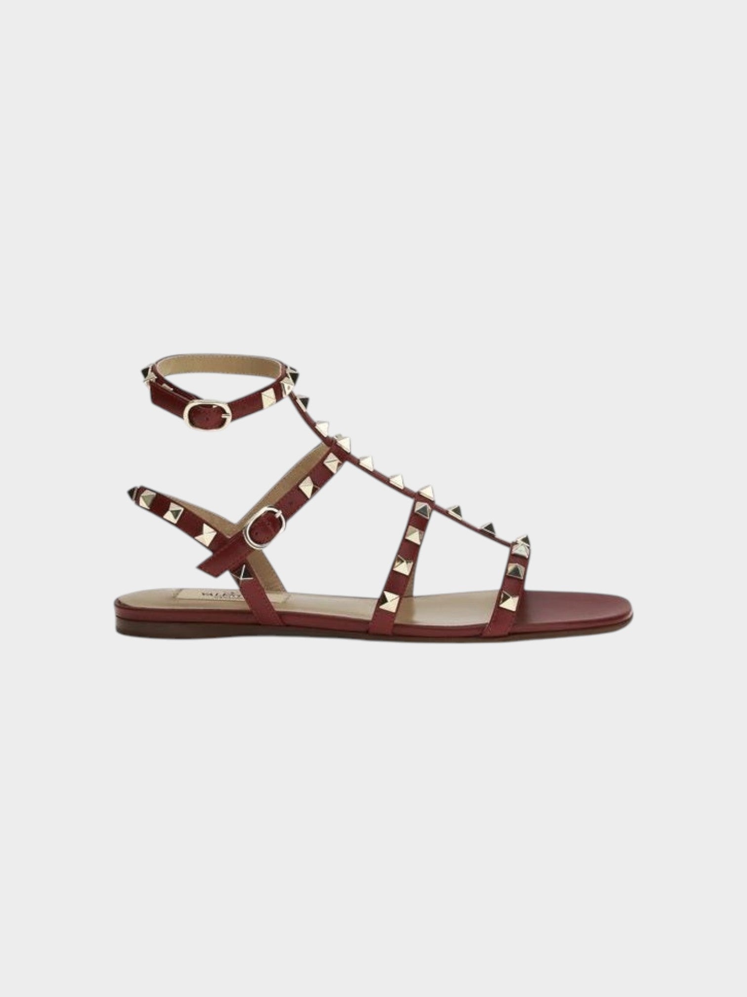 Valentino Garavani Brown Calf Leather Bos Taurus Strap-On Sandals