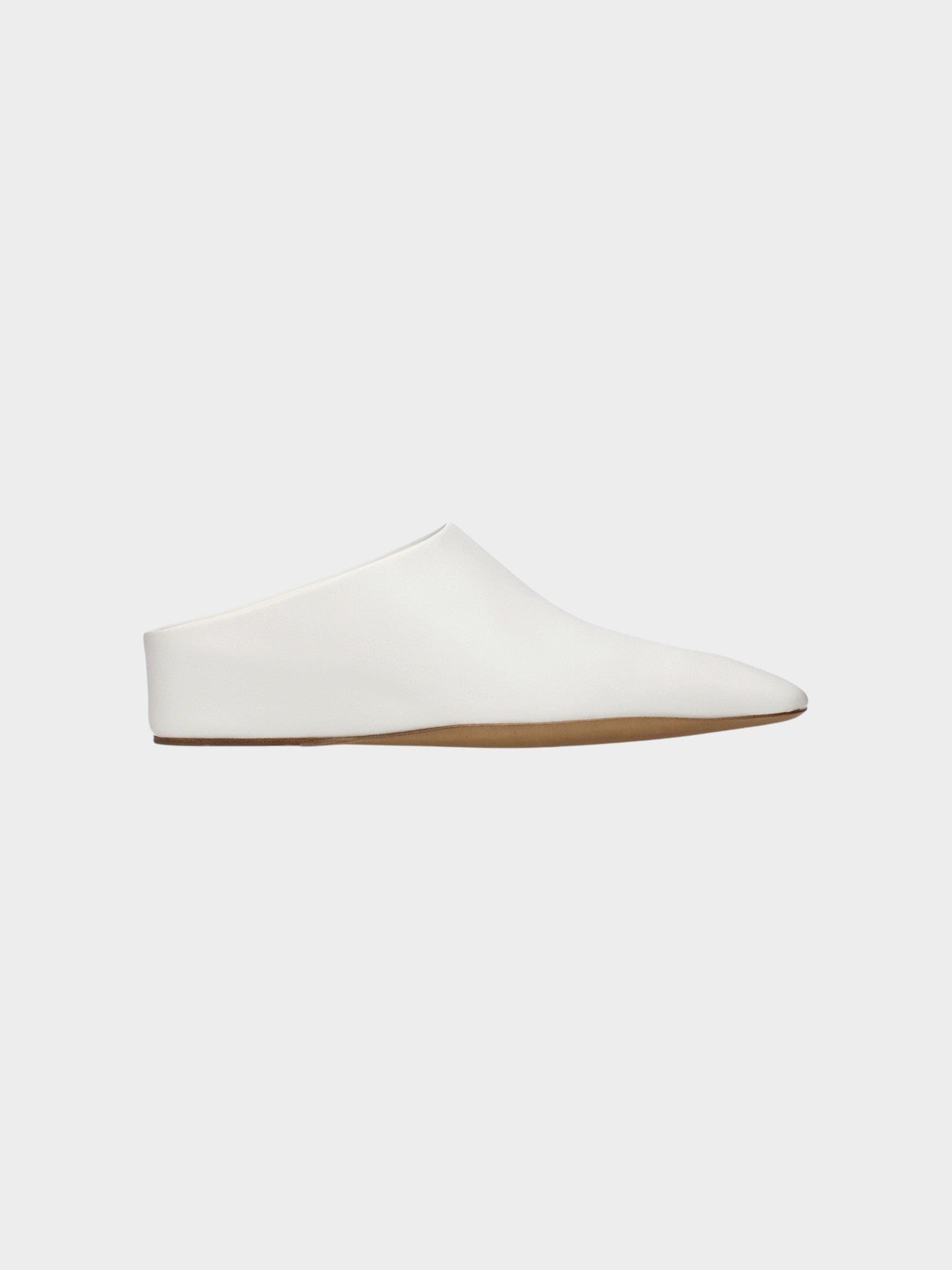 Jil Sander White Leather Slippers