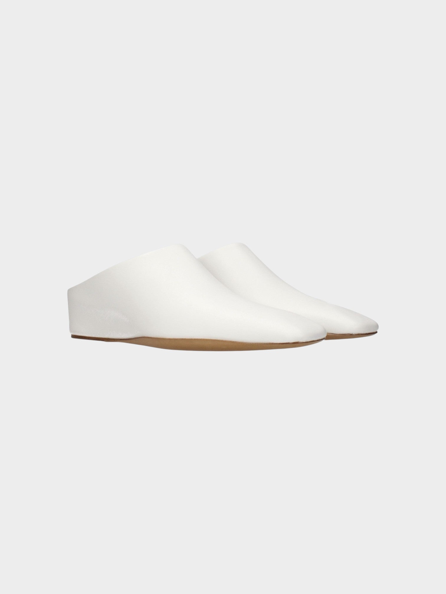 Jil Sander White Leather Slippers-thumbmail-2
