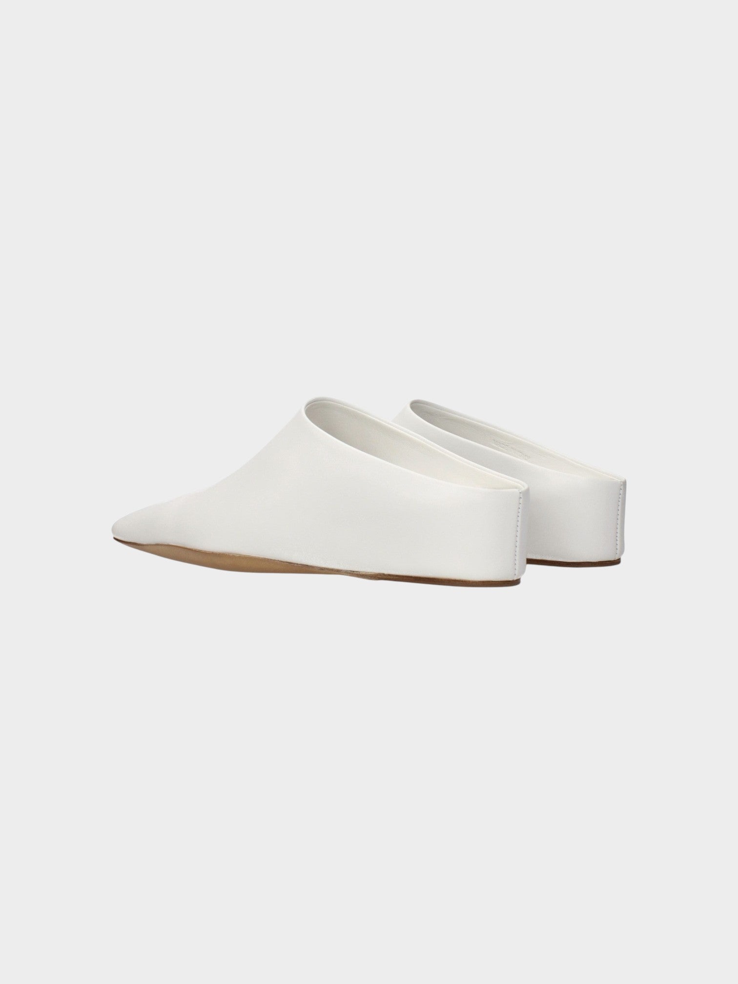 Jil Sander White Leather Slippers-thumbmail-4