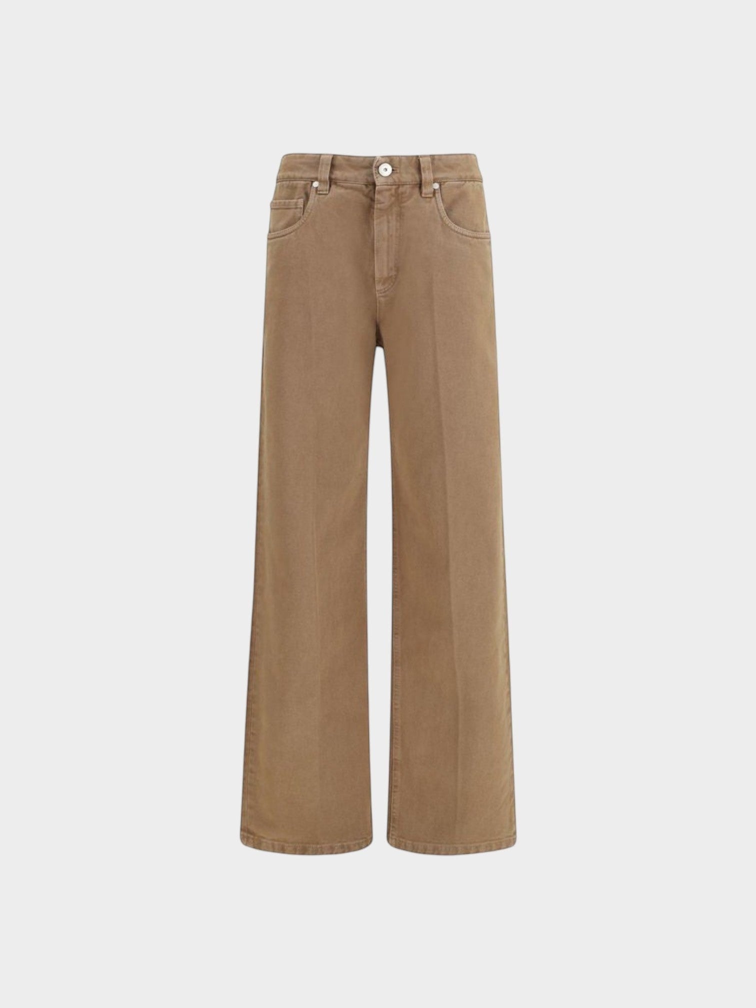 Brunello Cucinelli Brown Cotton Straight-Leg Jeans