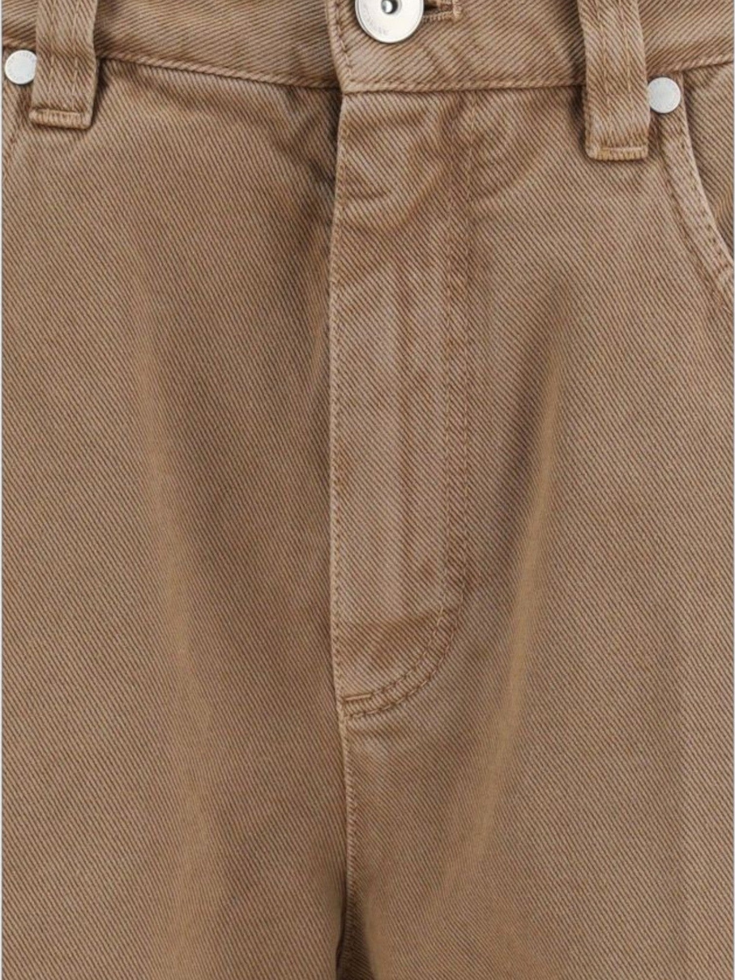 Brunello Cucinelli Brown Cotton Straight-Leg Jeans-thumbmail-3