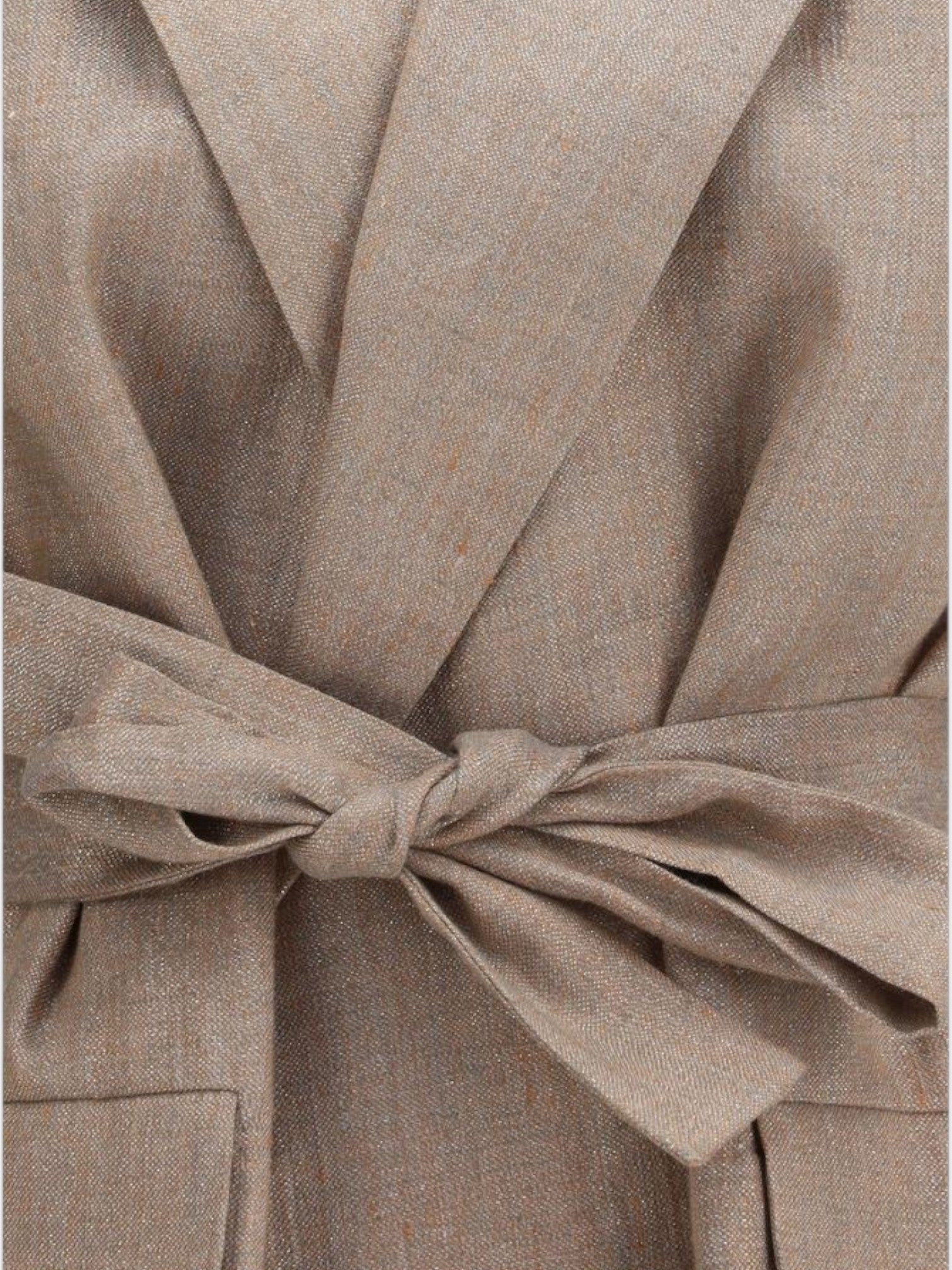 Brunello Cucinelli Beige Linen Sleveless Jacket-thumbmail-3