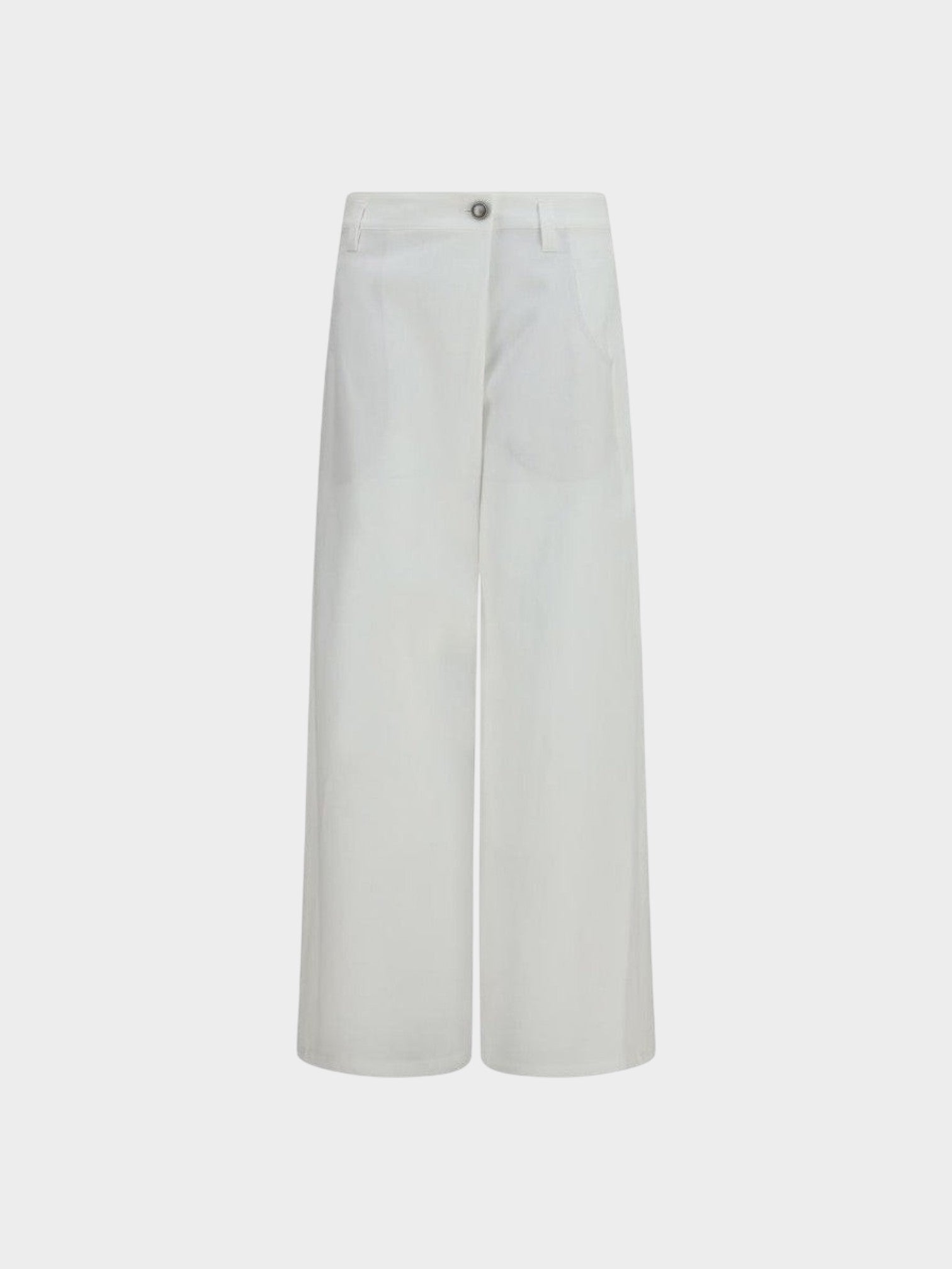Brunello Cucinelli White Cotton Casual Pants