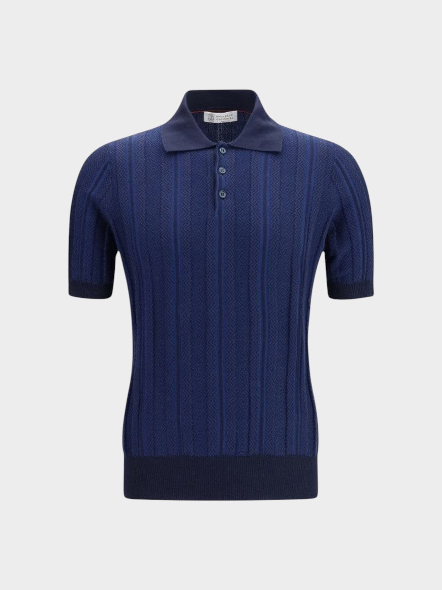 Brunello Cucinelli Blue Cotton Polo Shirt