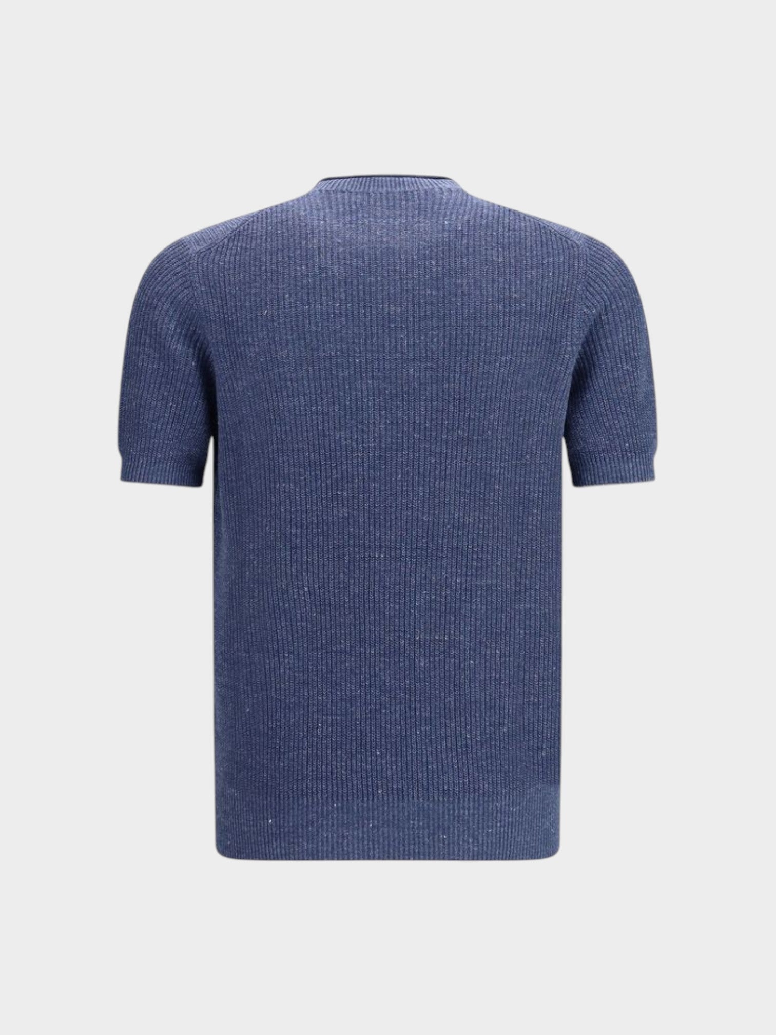 Brunello Cucinelli Blue Linen T-Shirt-thumbmail-2