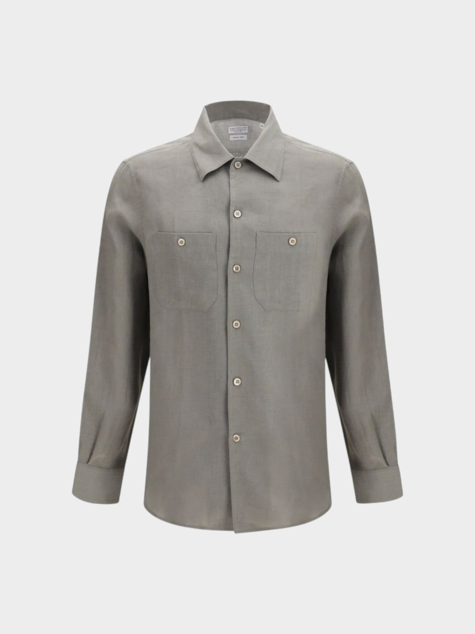Brunello Cucinelli Bicolor Linen Dress Shirt