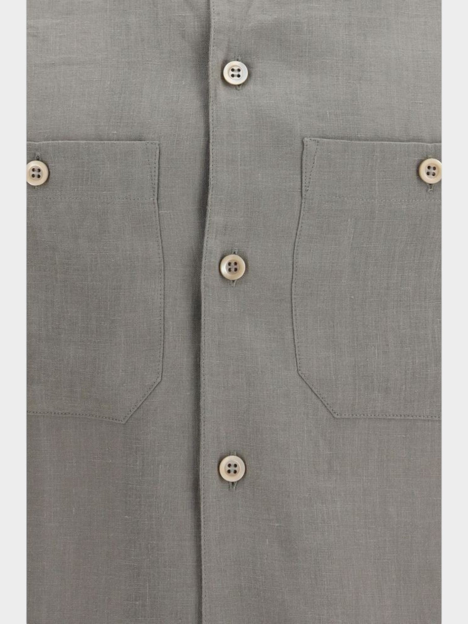 Brunello Cucinelli Bicolor Linen Dress Shirt-thumbmail-3