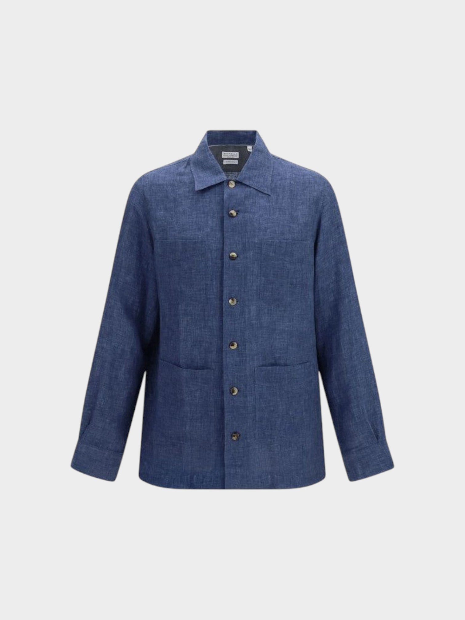Brunello Cucinelli Blue Linen Blouse