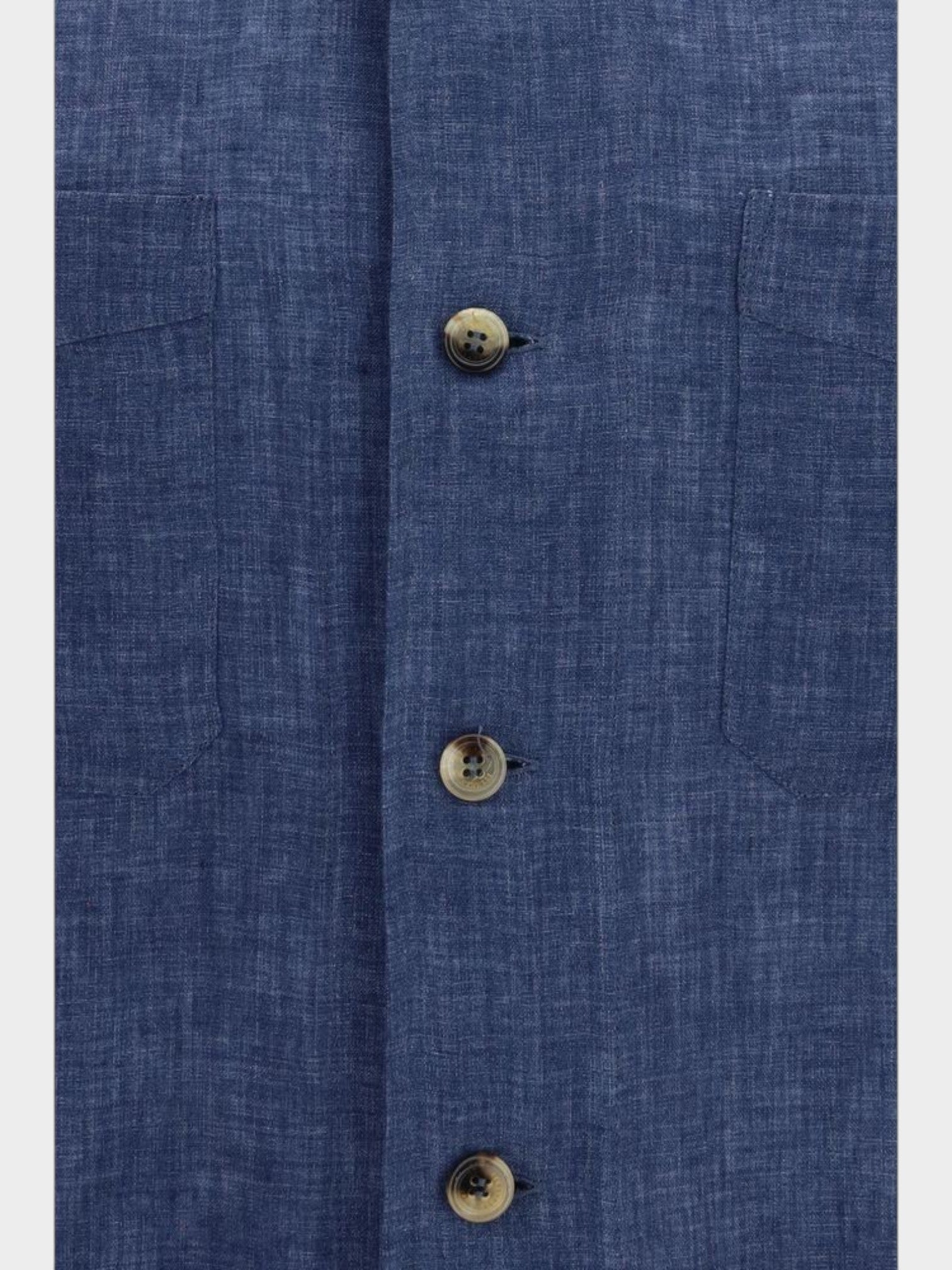 Brunello Cucinelli Blue Linen Blouse-thumbmail-3