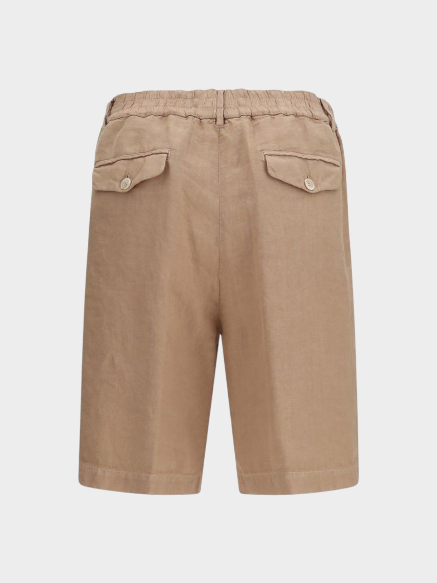 Brunello Cucinelli Brown Linen Bermuda Shorts-thumbmail-2