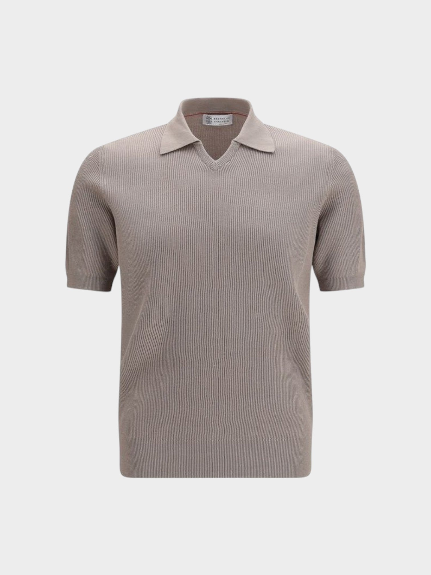 Brunello Cucinelli Gray Cotton Polo Shirt