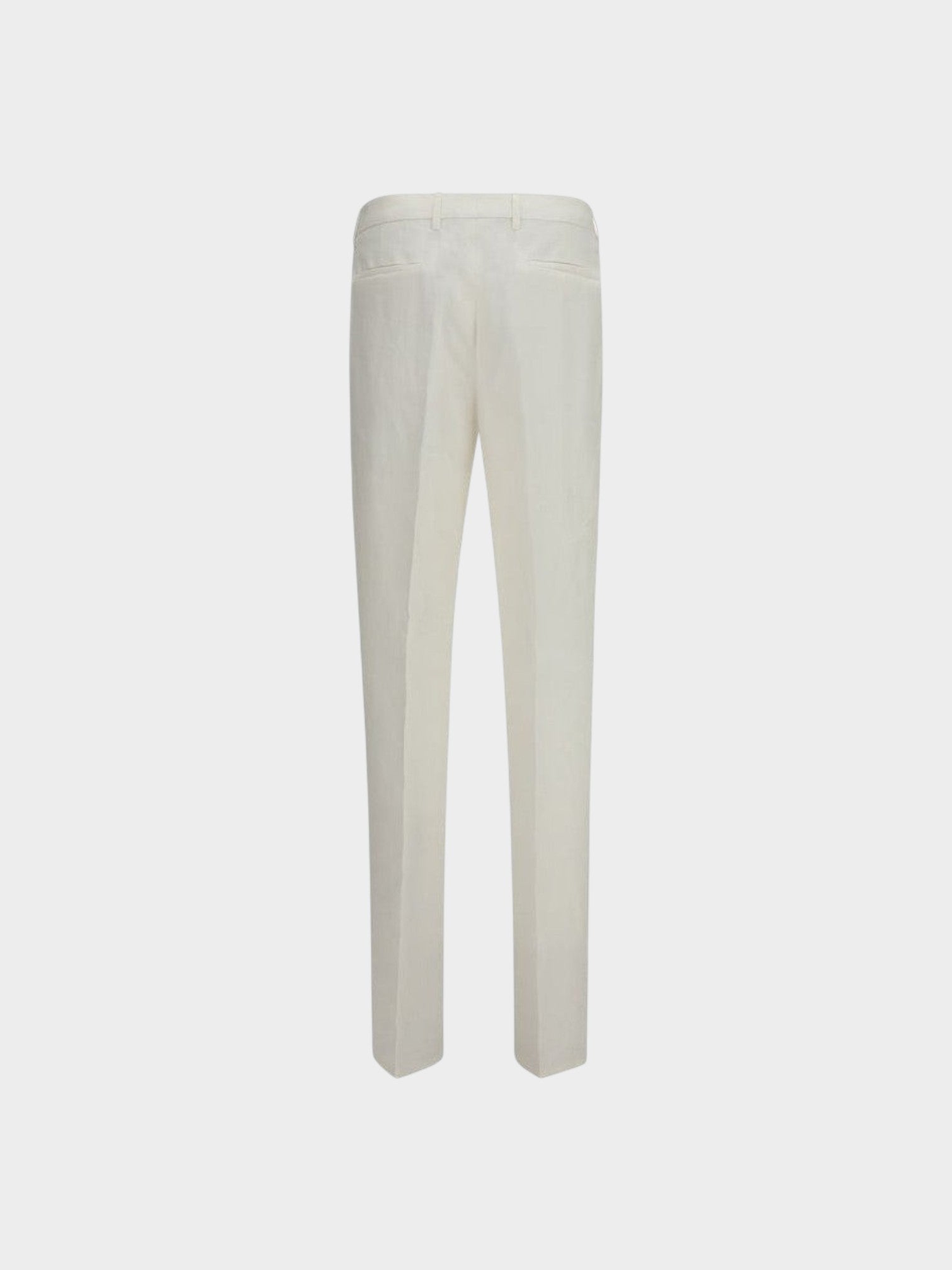 Brunello Cucinelli White Linen Casual Pants-thumbmail-2