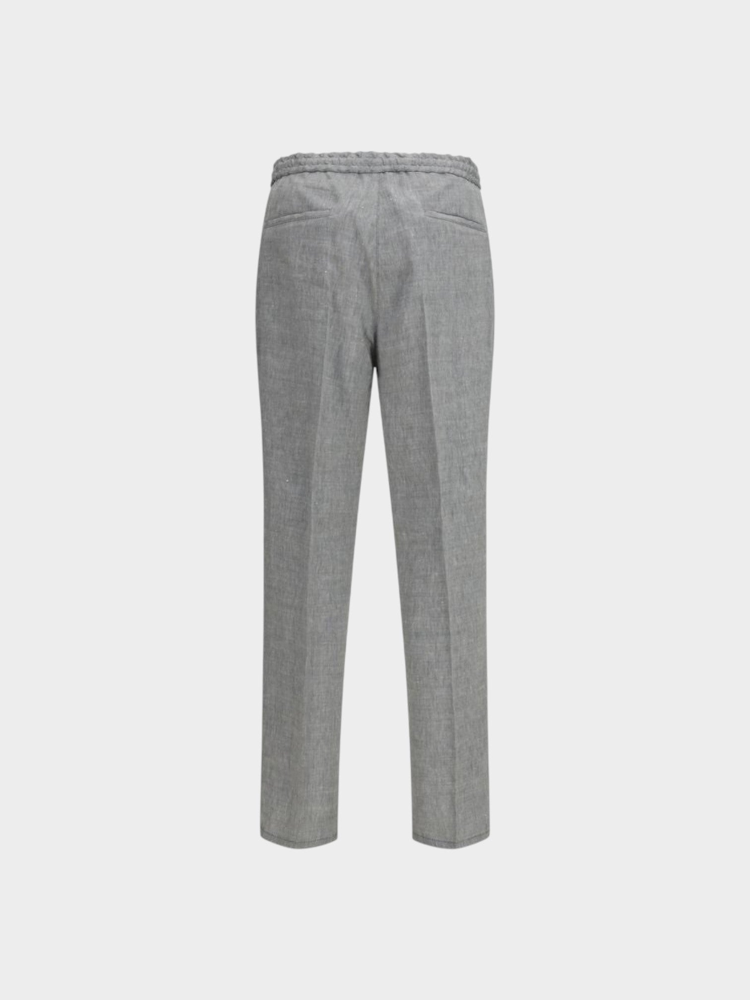 Brunello Cucinelli Gray Linen Casual Pants-thumbmail-2