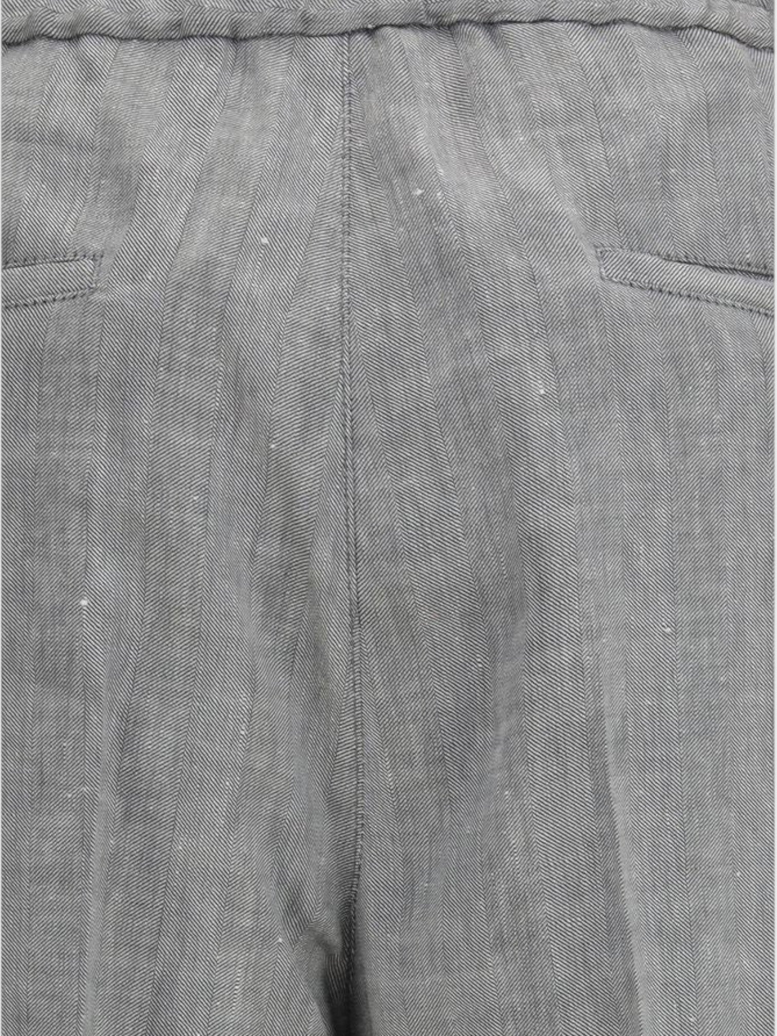 Brunello Cucinelli Gray Linen Casual Pants-thumbmail-3