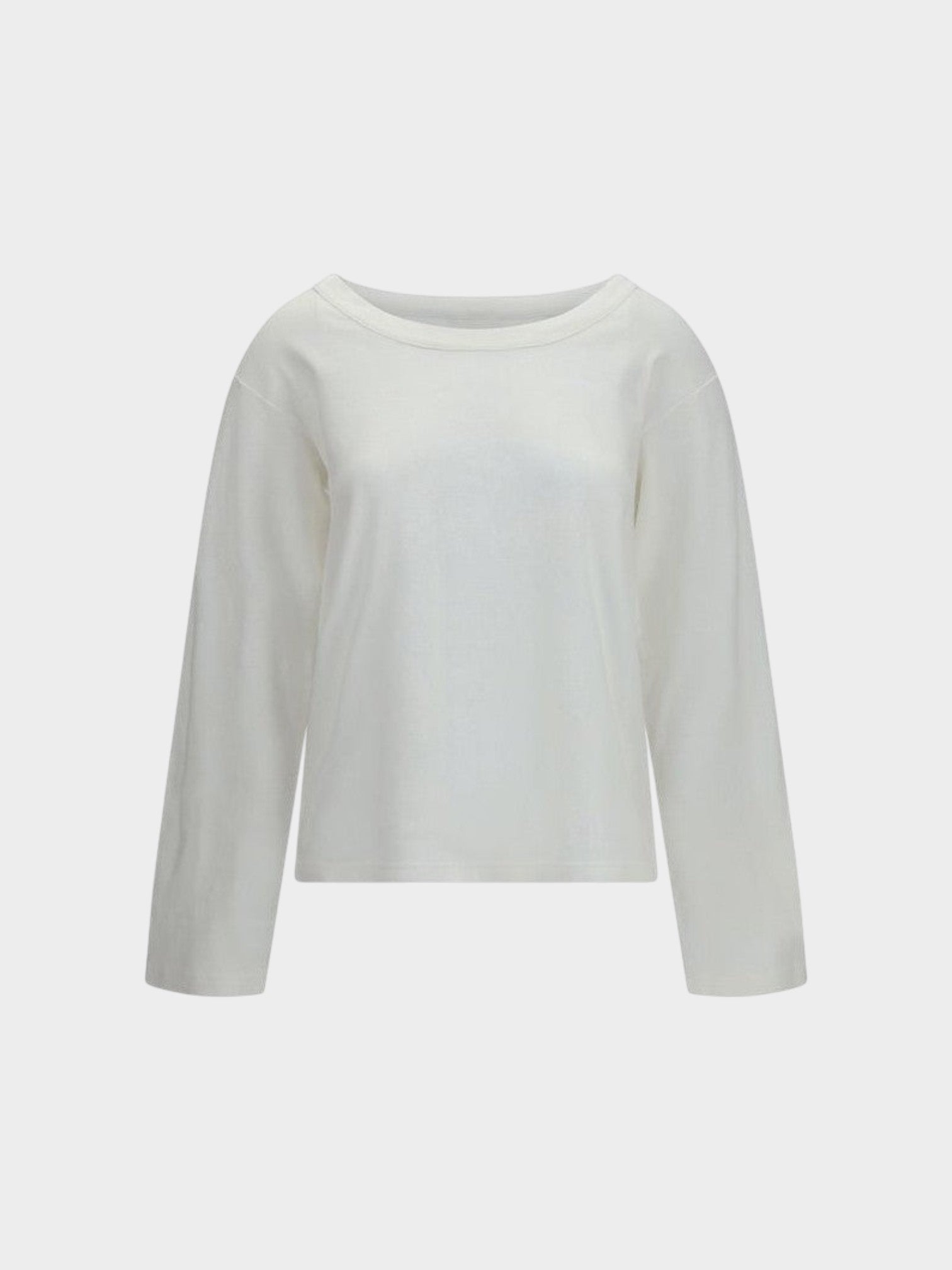 The Row White Cotton Long Sleeve T-Shirt