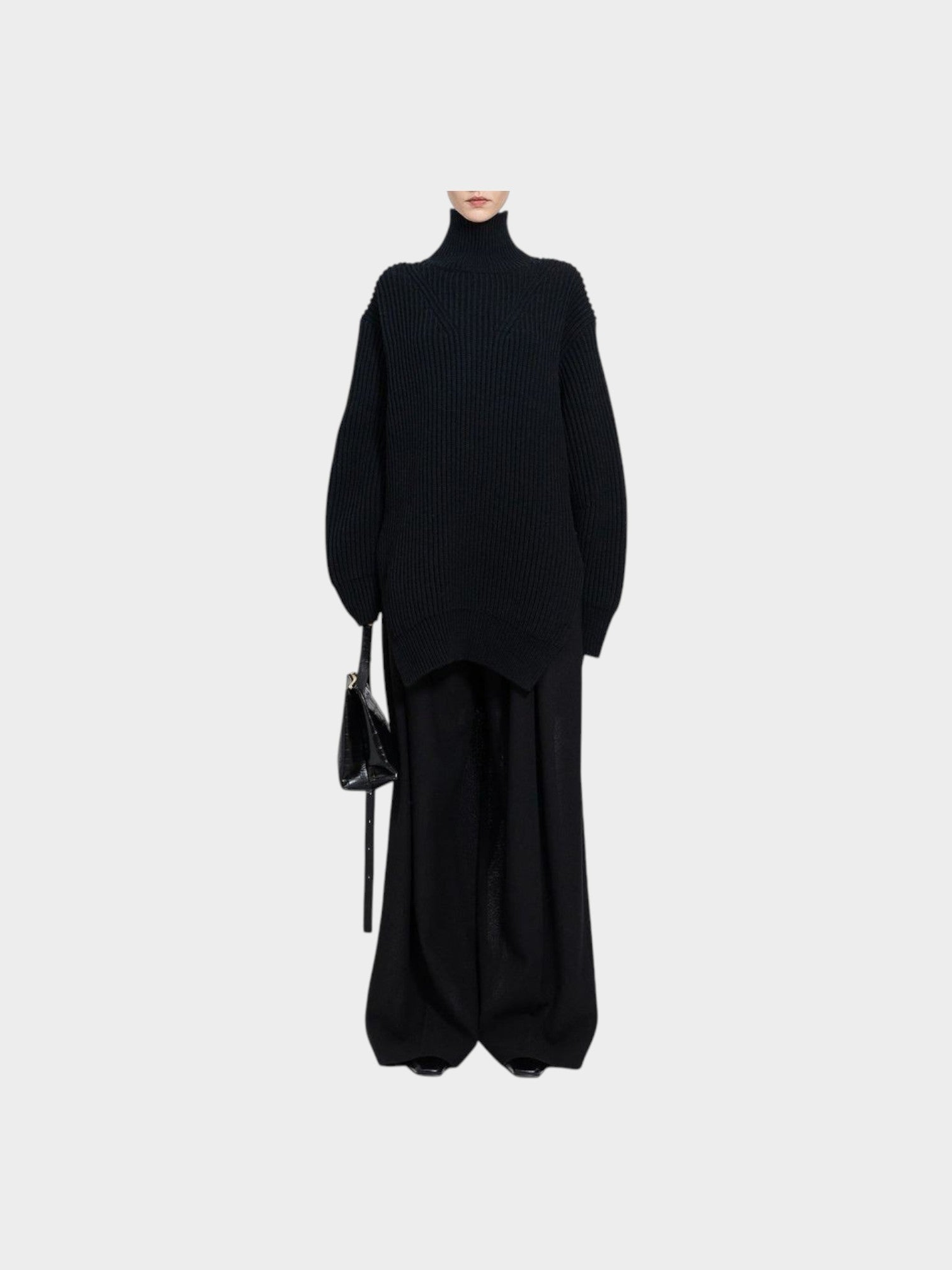 Jil Sander Black Wool Turtleneck-thumbmail-2