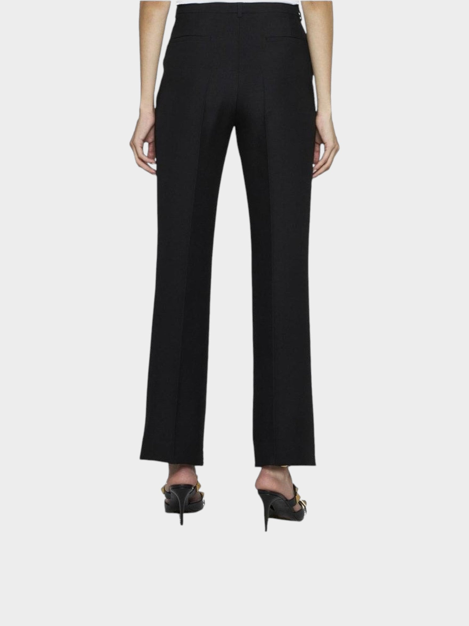 Valentino Black Silk Flared Pants-thumbmail-3