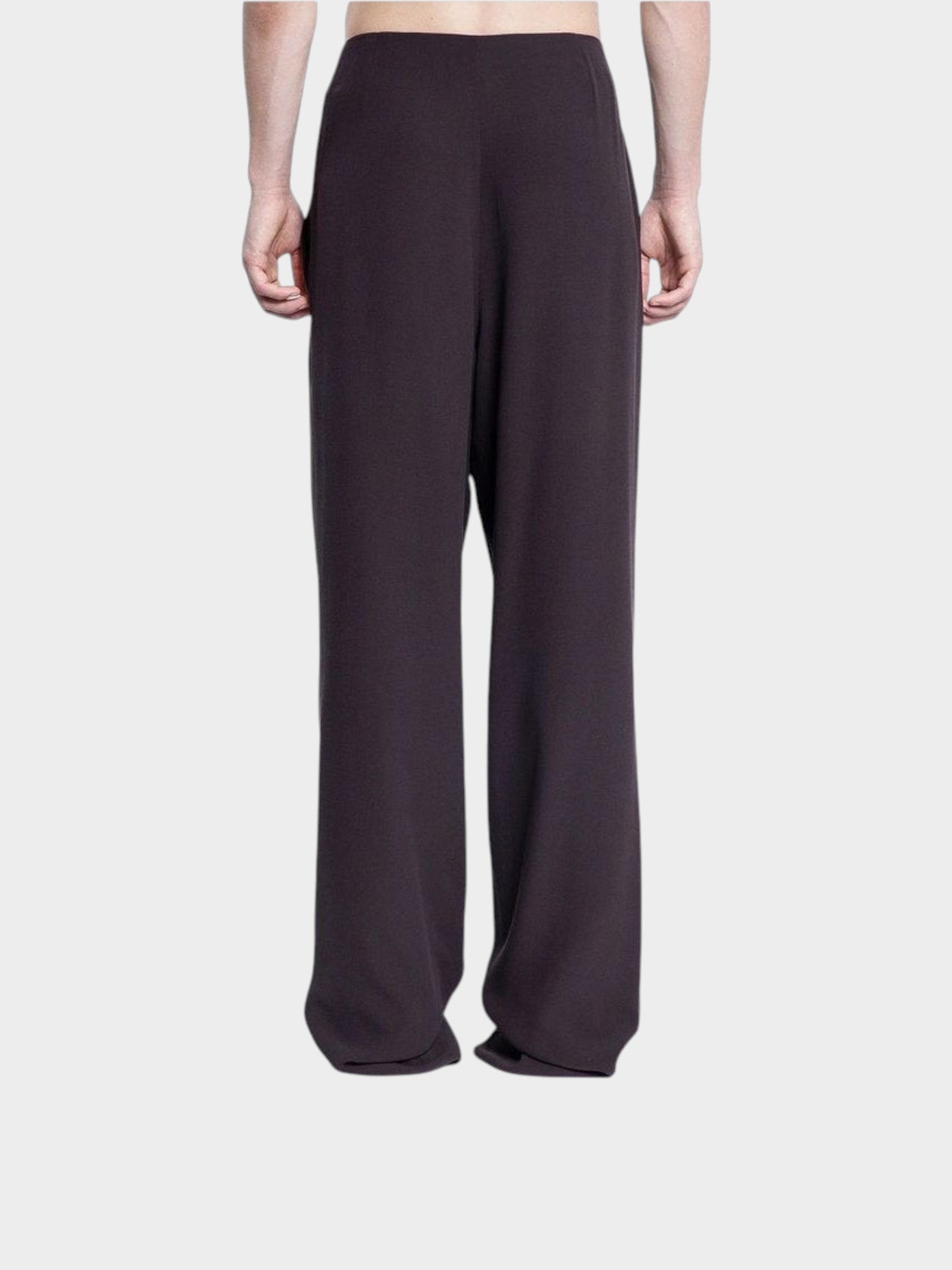 Saint Laurent Brown Silk Dress Pants-thumbmail-4