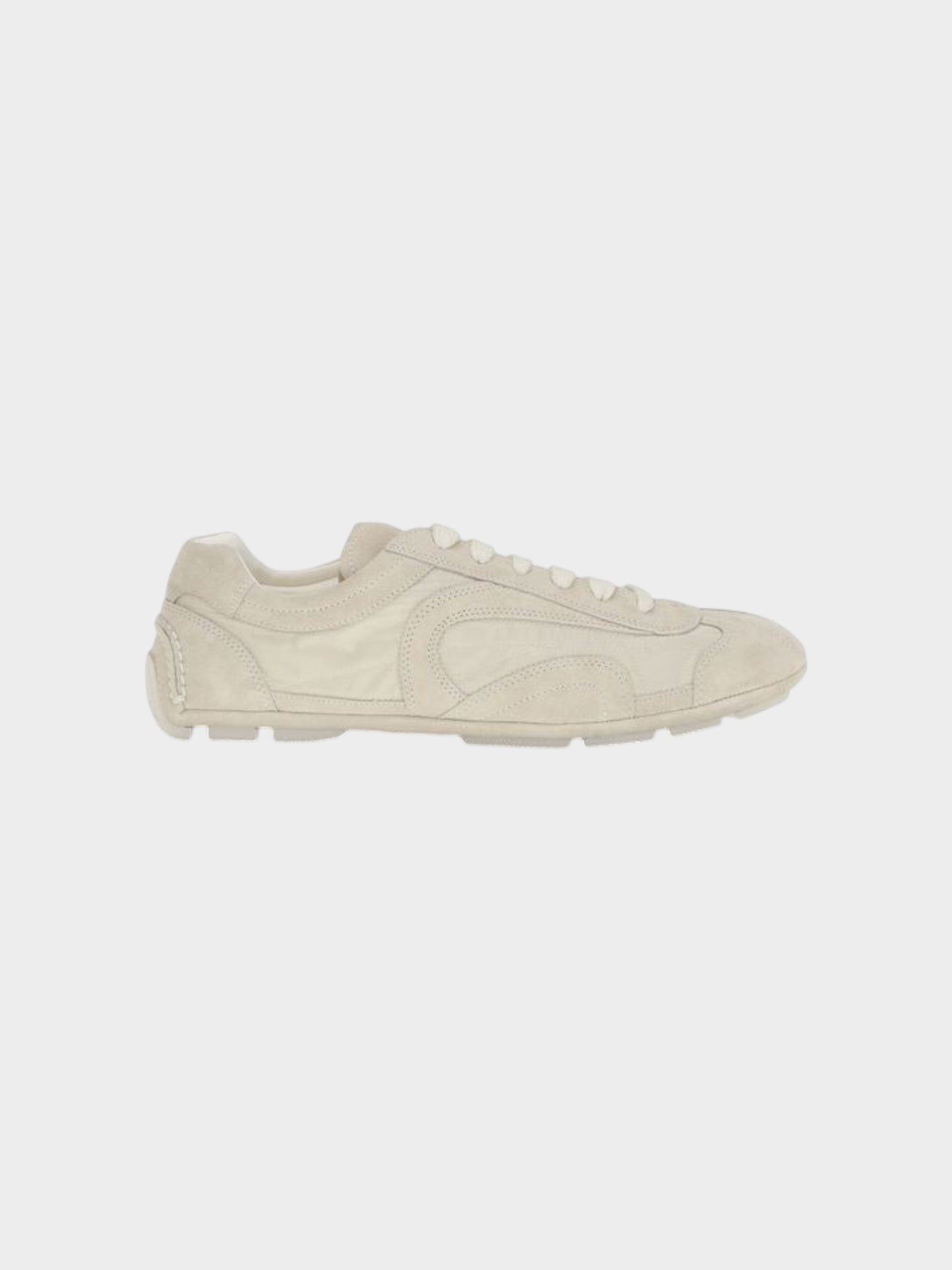 Prada Beige Calf Leather Bos Taurus Sneakers