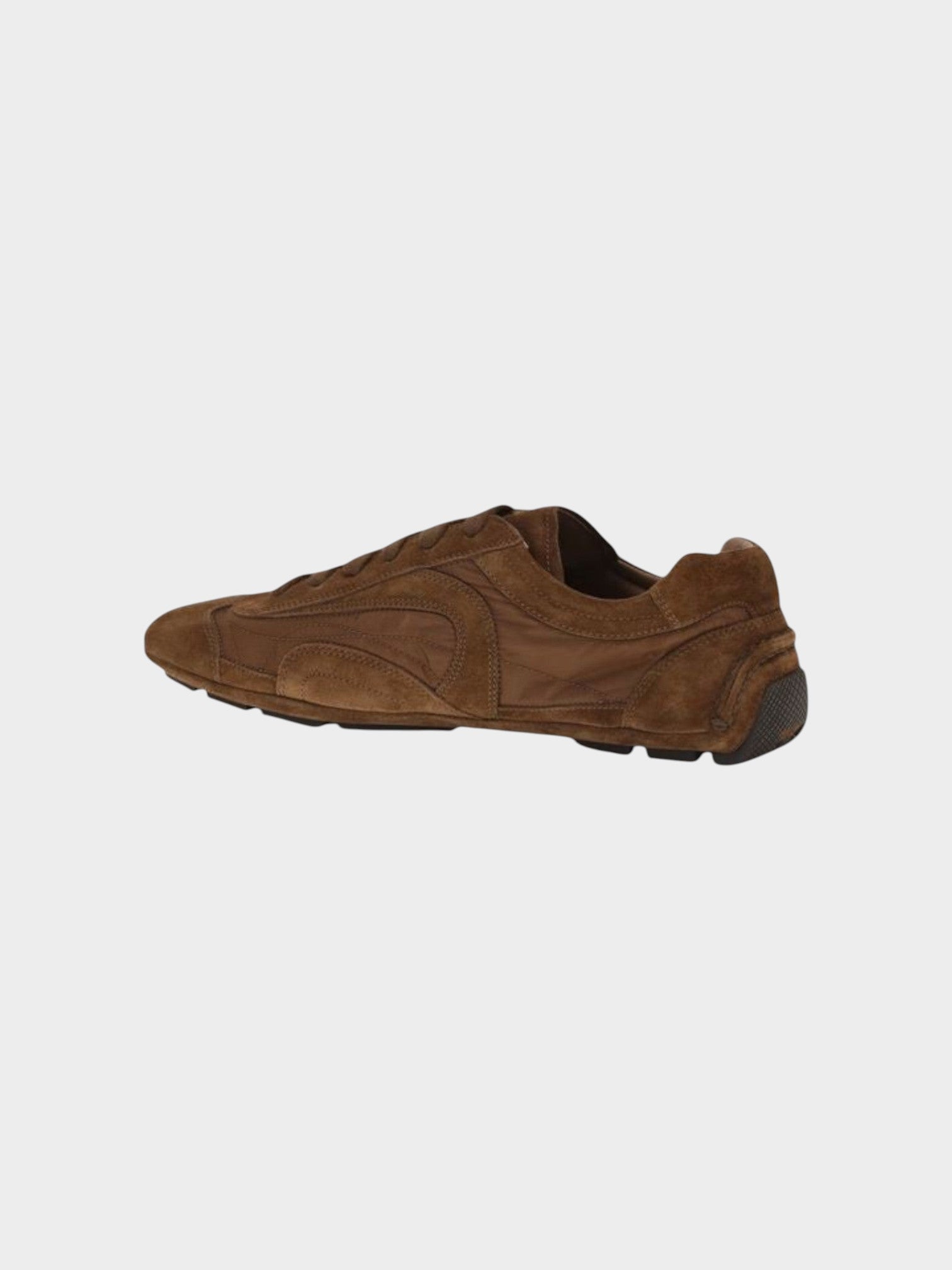 Prada Brown Calf Leather Bos Taurus Low Top Sneakers-thumbmail-3
