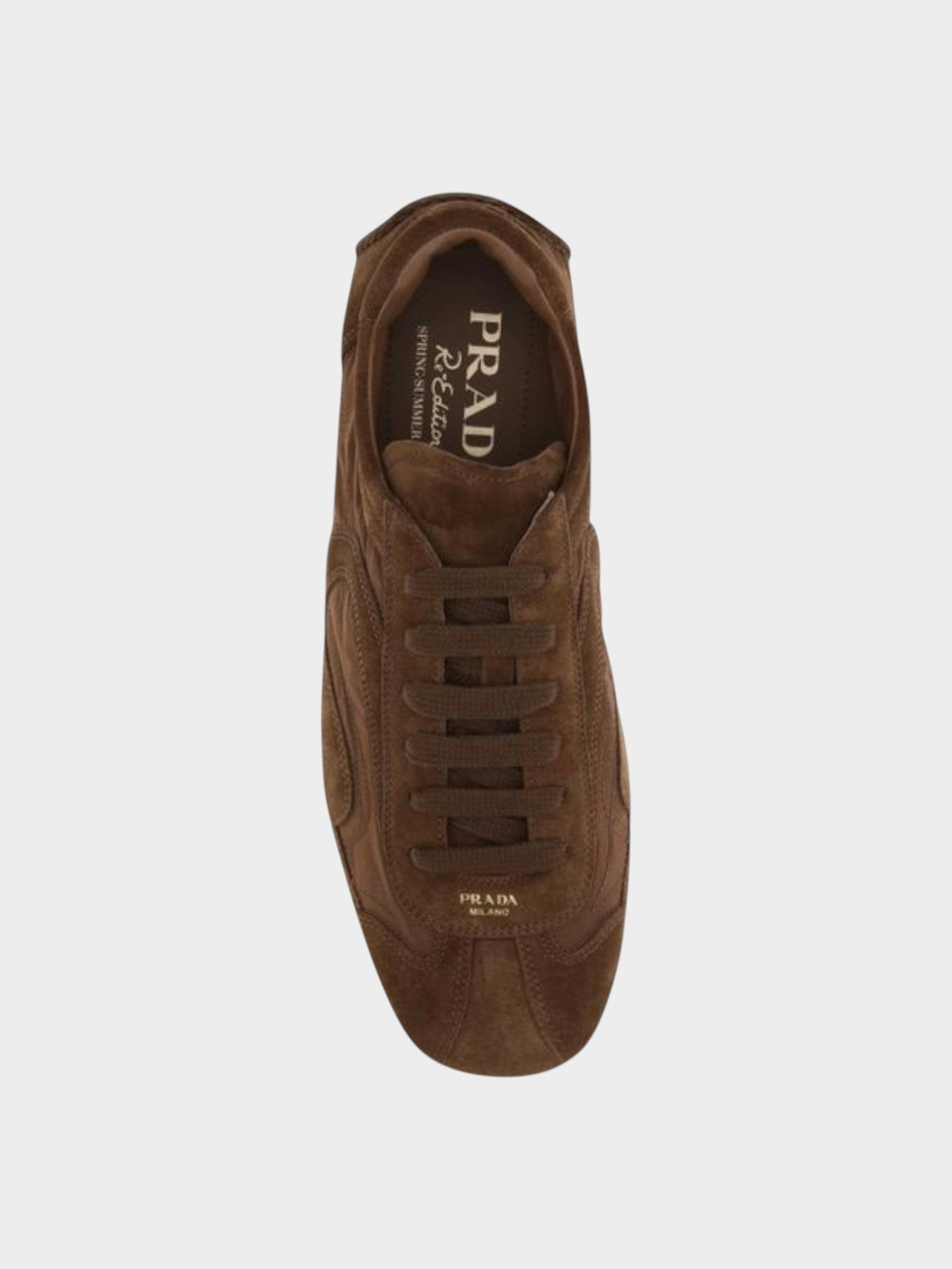 Prada Brown Calf Leather Bos Taurus Low Top Sneakers-thumbmail-4