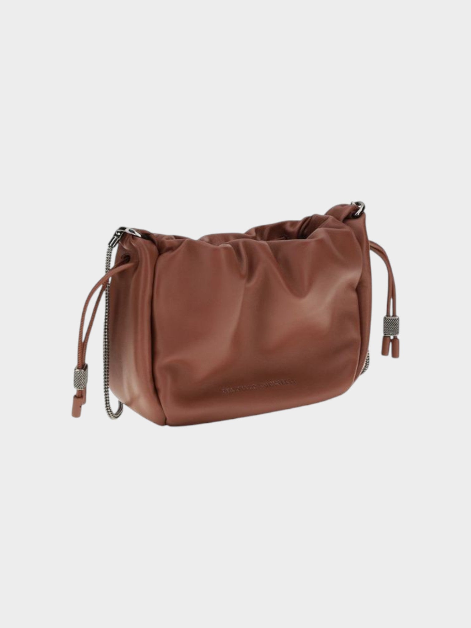 Brunello Cucinelli Brown Calf Leather Bos Taurus Shoulder Bag-thumbmail-2
