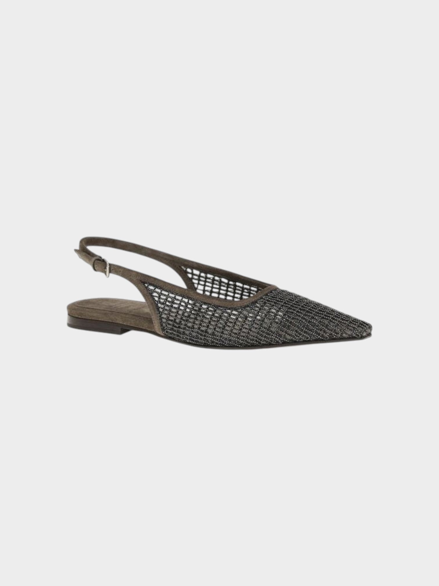 Brunello Cucinelli Brown Calf Leather Bos Taurus Ballet Flats-thumbmail-2