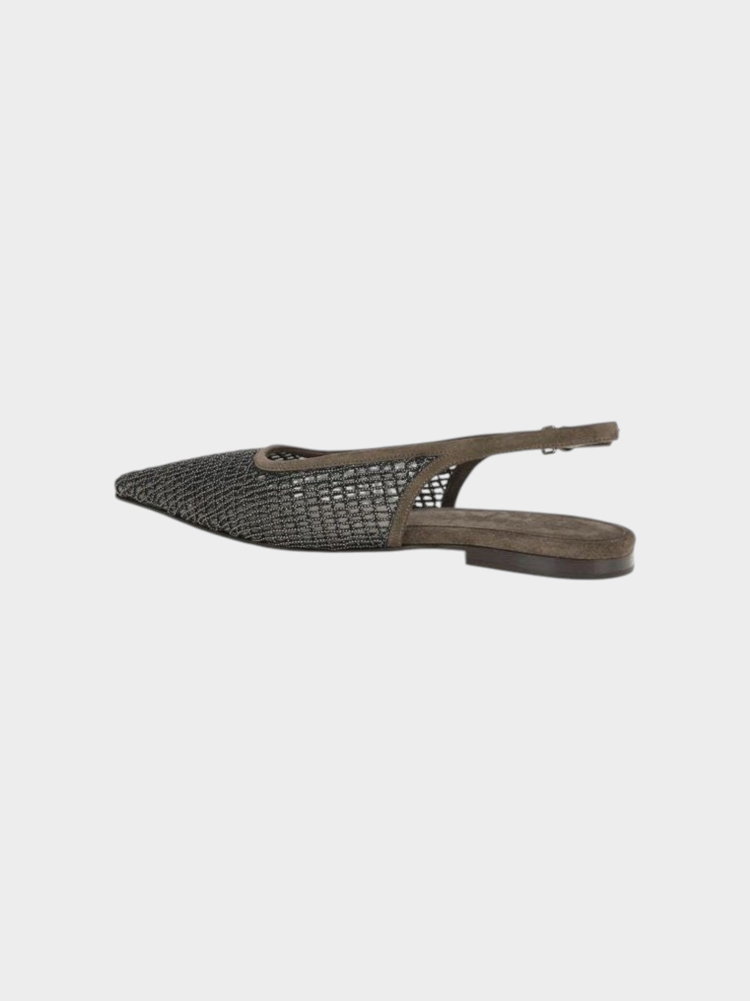 Brunello Cucinelli Brown Calf Leather Bos Taurus Ballet Flats-thumbmail-3