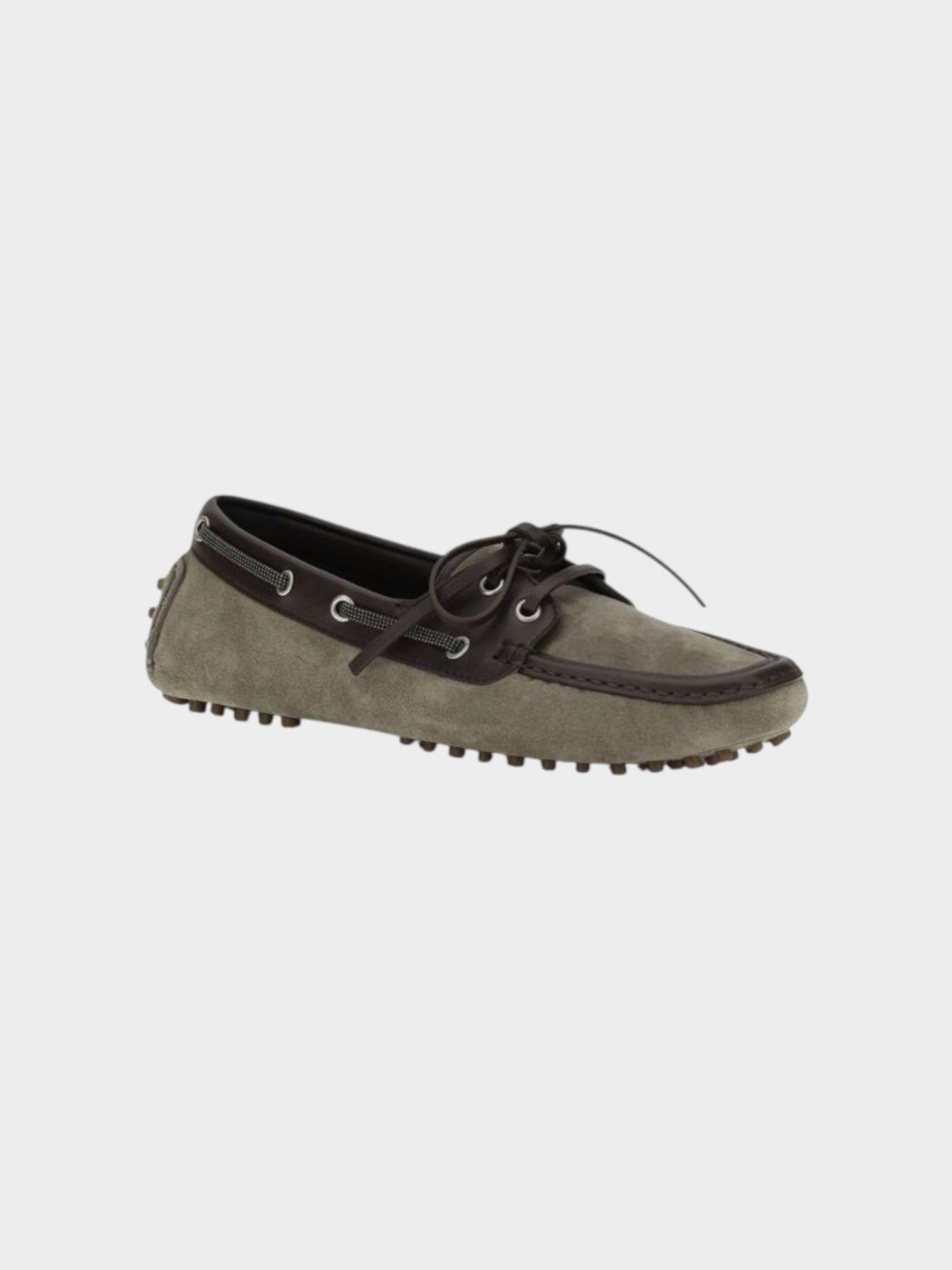 Brunello Cucinelli Gray Calf Leather Bos Taurus Slip-On Loafers-thumbmail-2