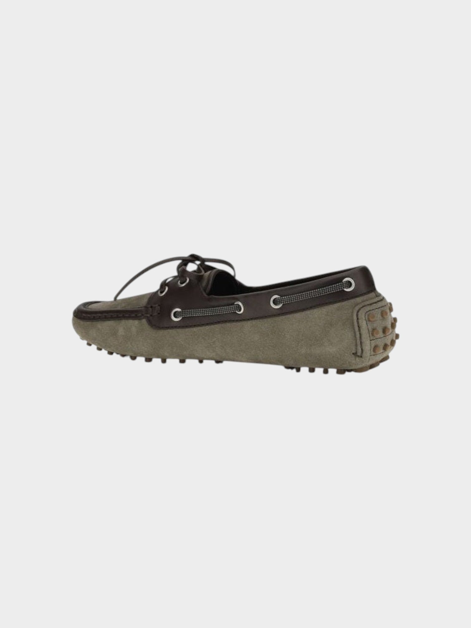Brunello Cucinelli Gray Calf Leather Bos Taurus Slip-On Loafers-thumbmail-3
