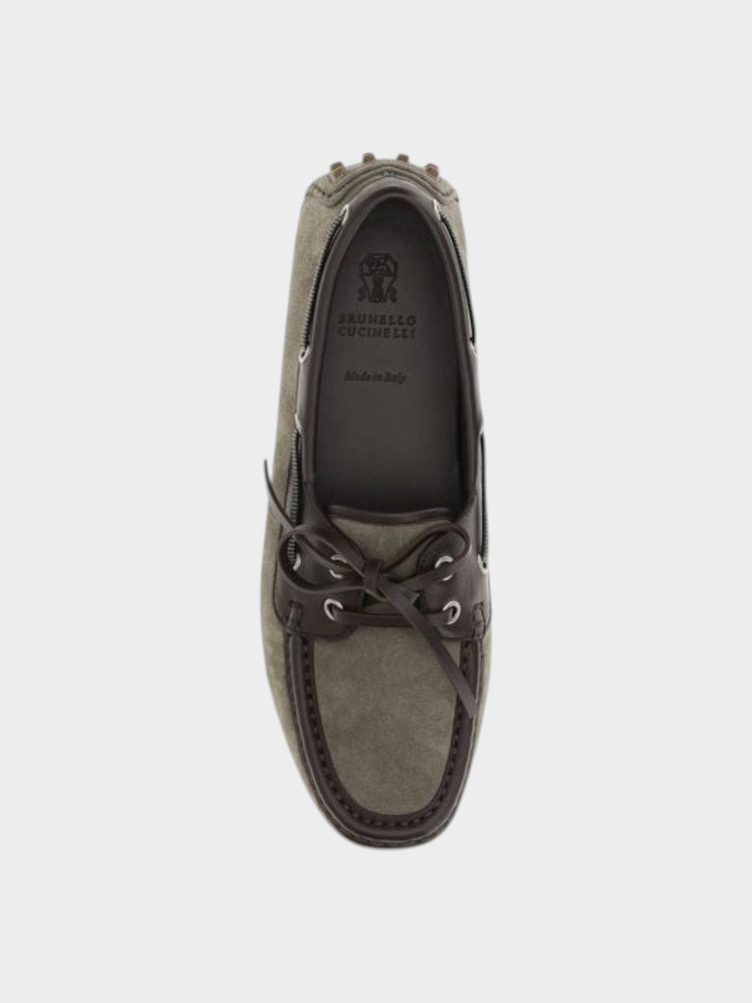 Brunello Cucinelli Gray Calf Leather Bos Taurus Slip-On Loafers-thumbmail-4
