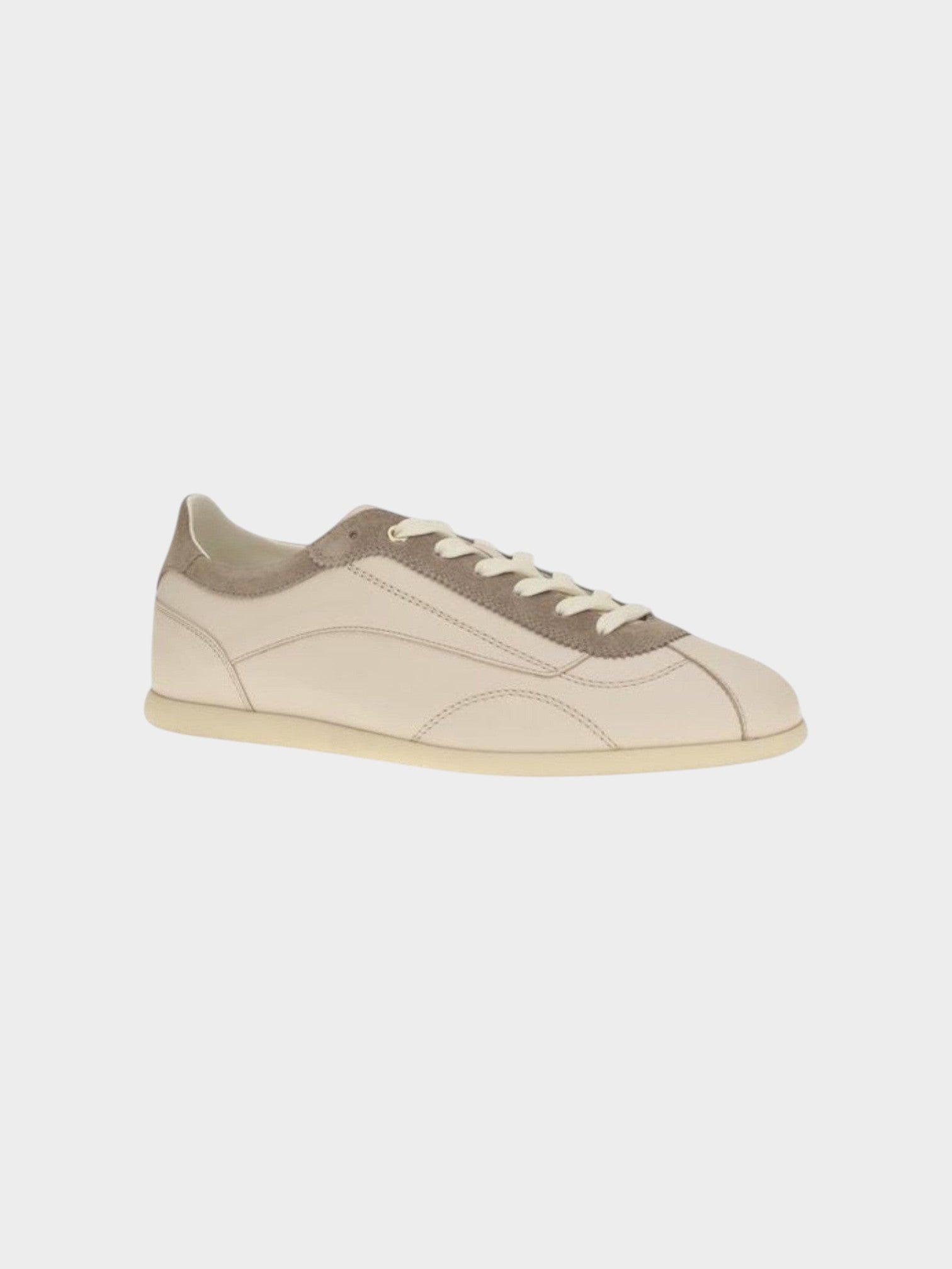 Brunello Cucinelli Beige Leather Low Top Sneakers-thumbmail-2