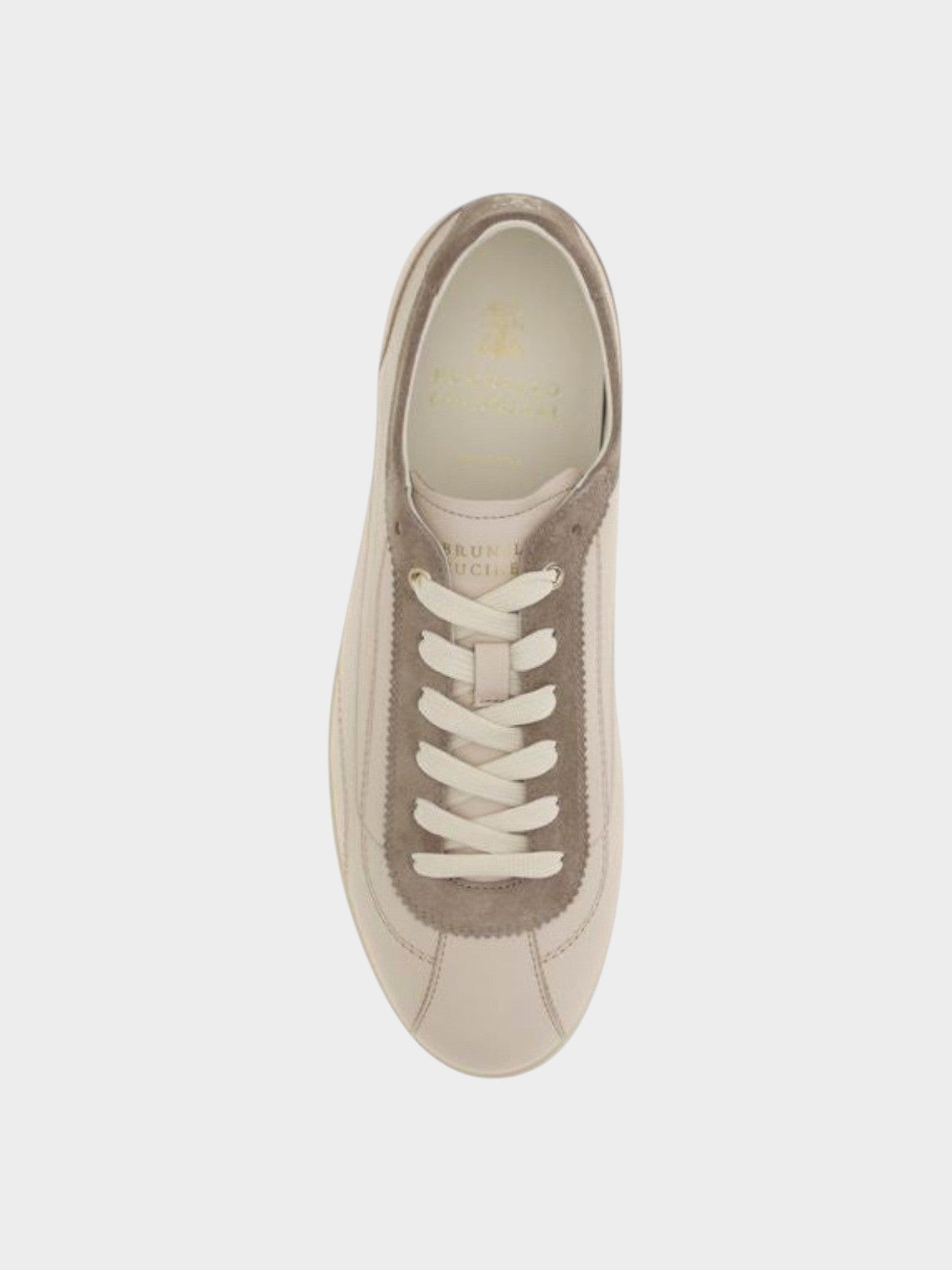 Brunello Cucinelli Beige Leather Low Top Sneakers-thumbmail-4