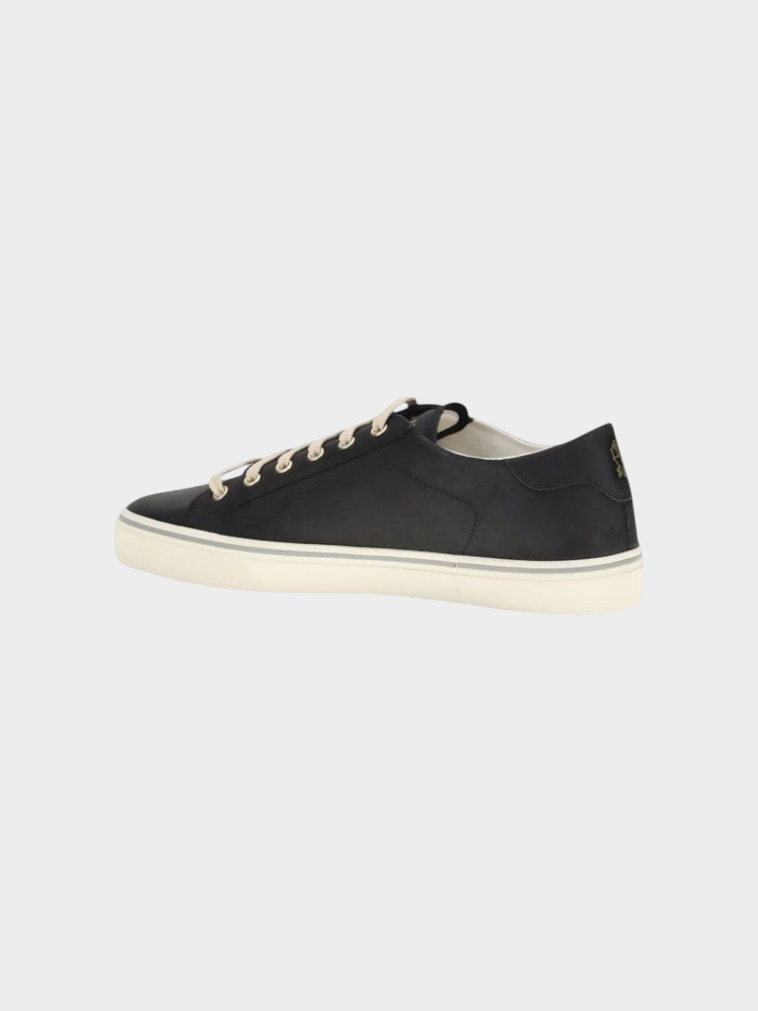 Brunello Cucinelli Black Calf Leather Bos Taurus Low Top Sneakers-thumbmail-3